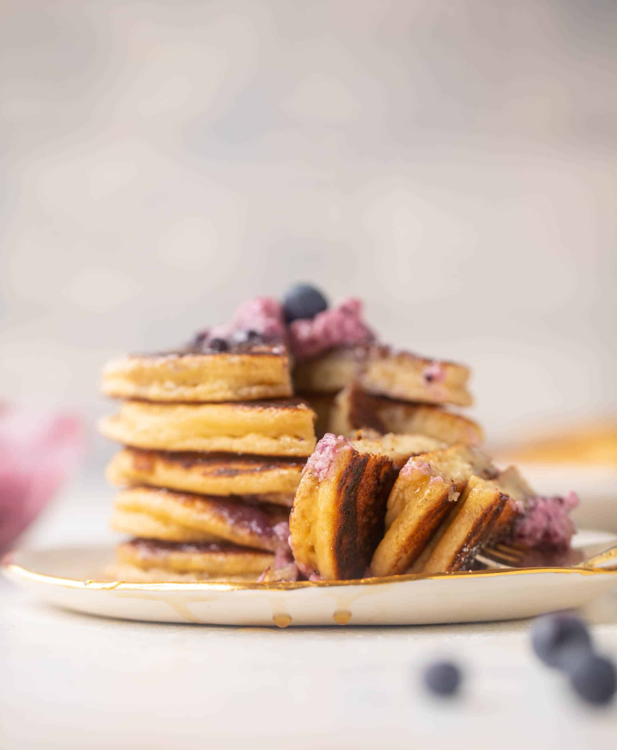 ricotta pancakes with salted blueberry butter