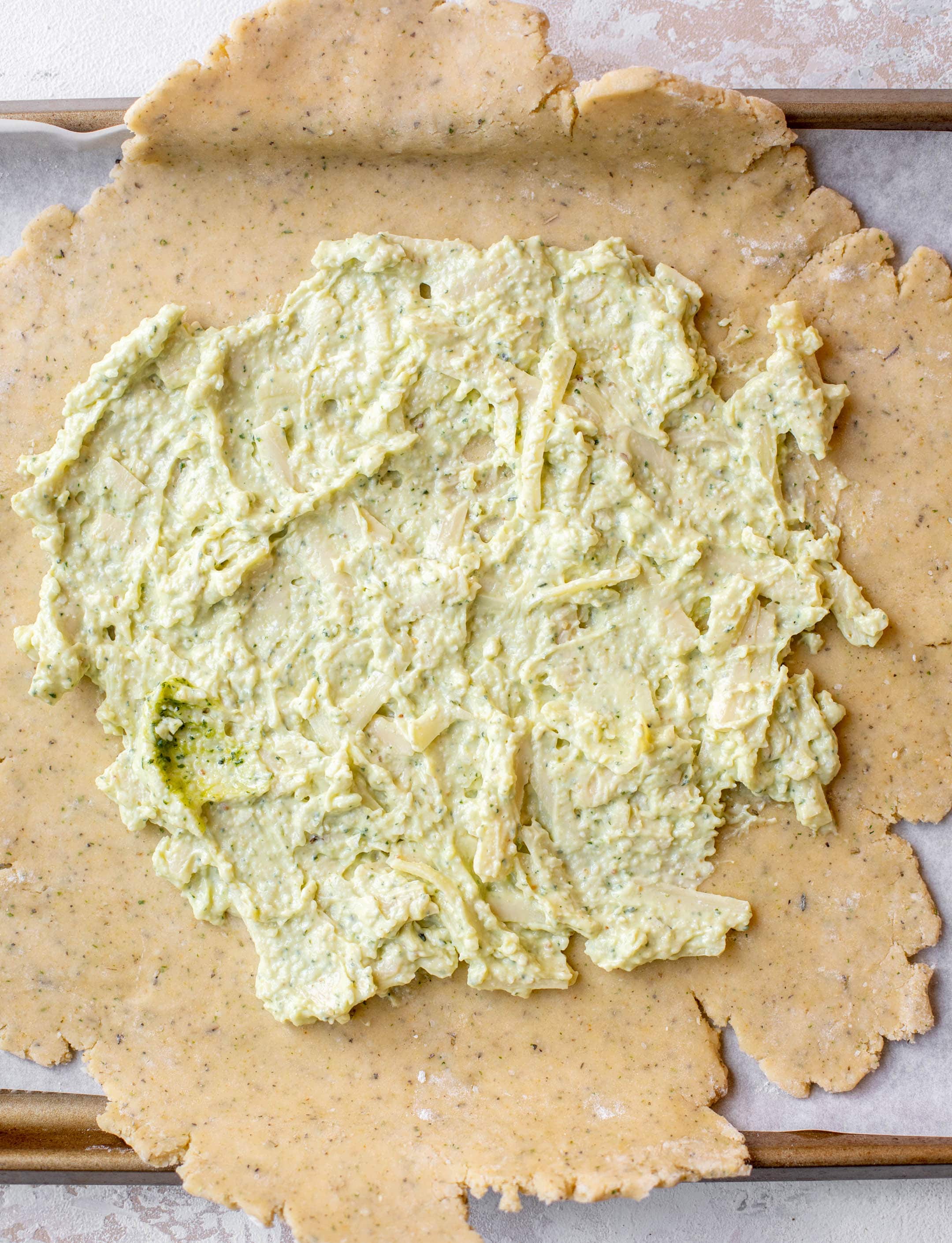 galette dough with filling