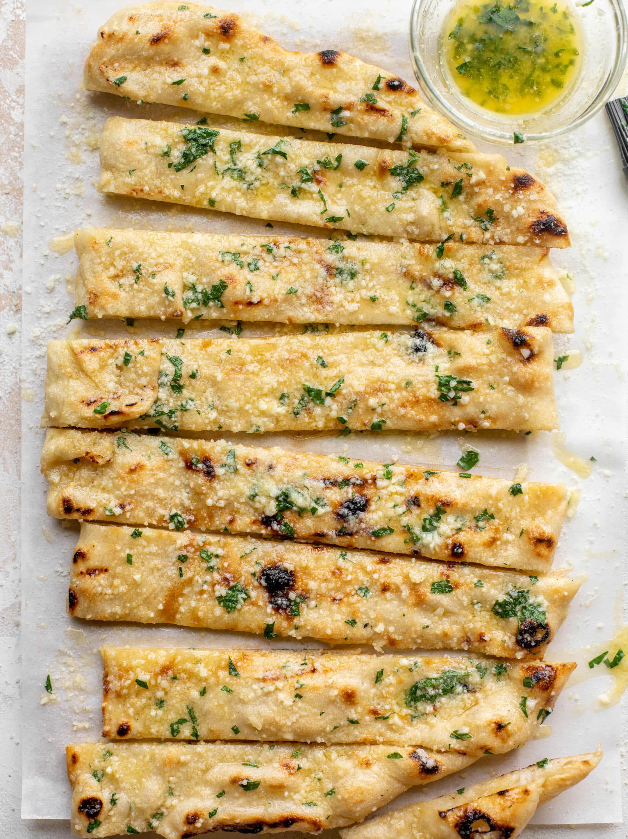 garlic butter grilled breadsticks
