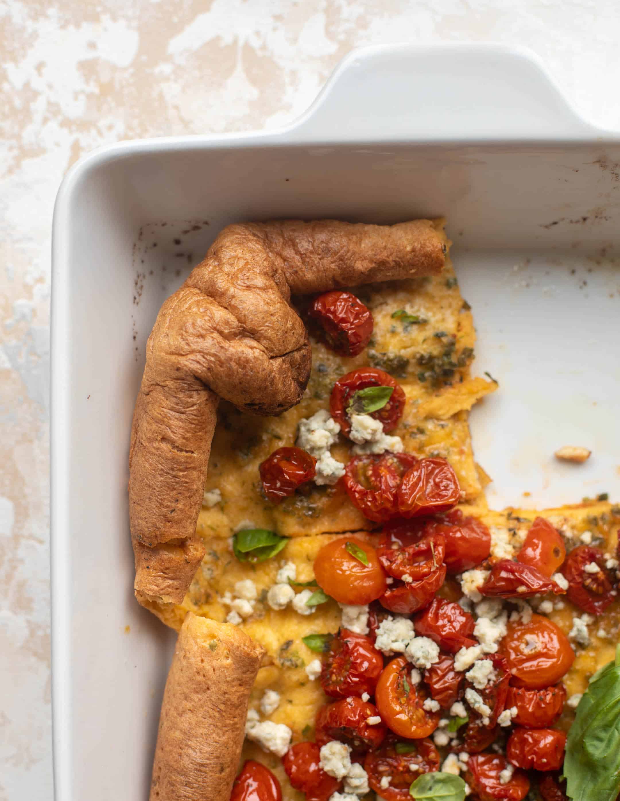 savory dutch baby with slow roasted tomatoes