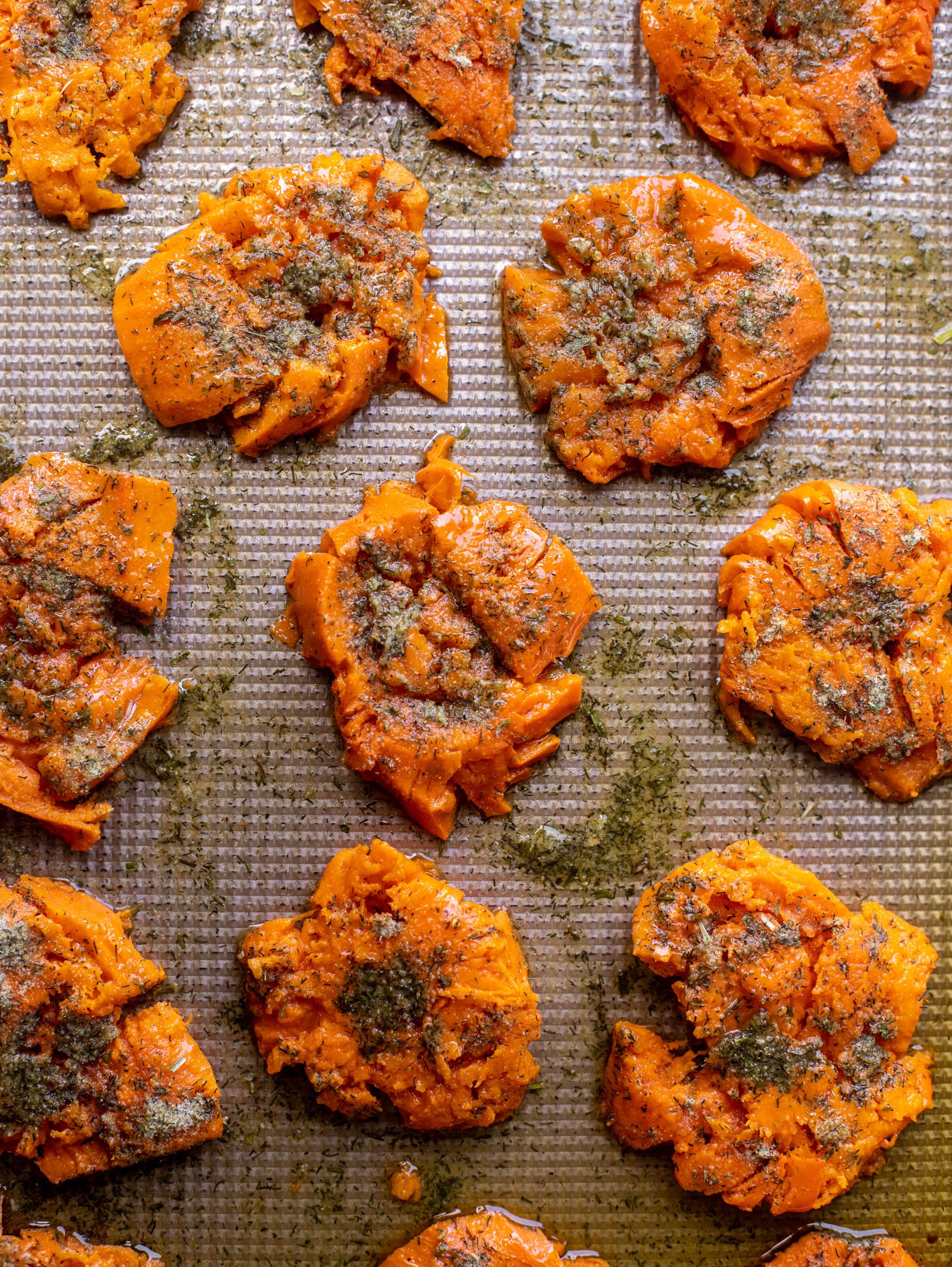 ranch smashed sweet potatoes