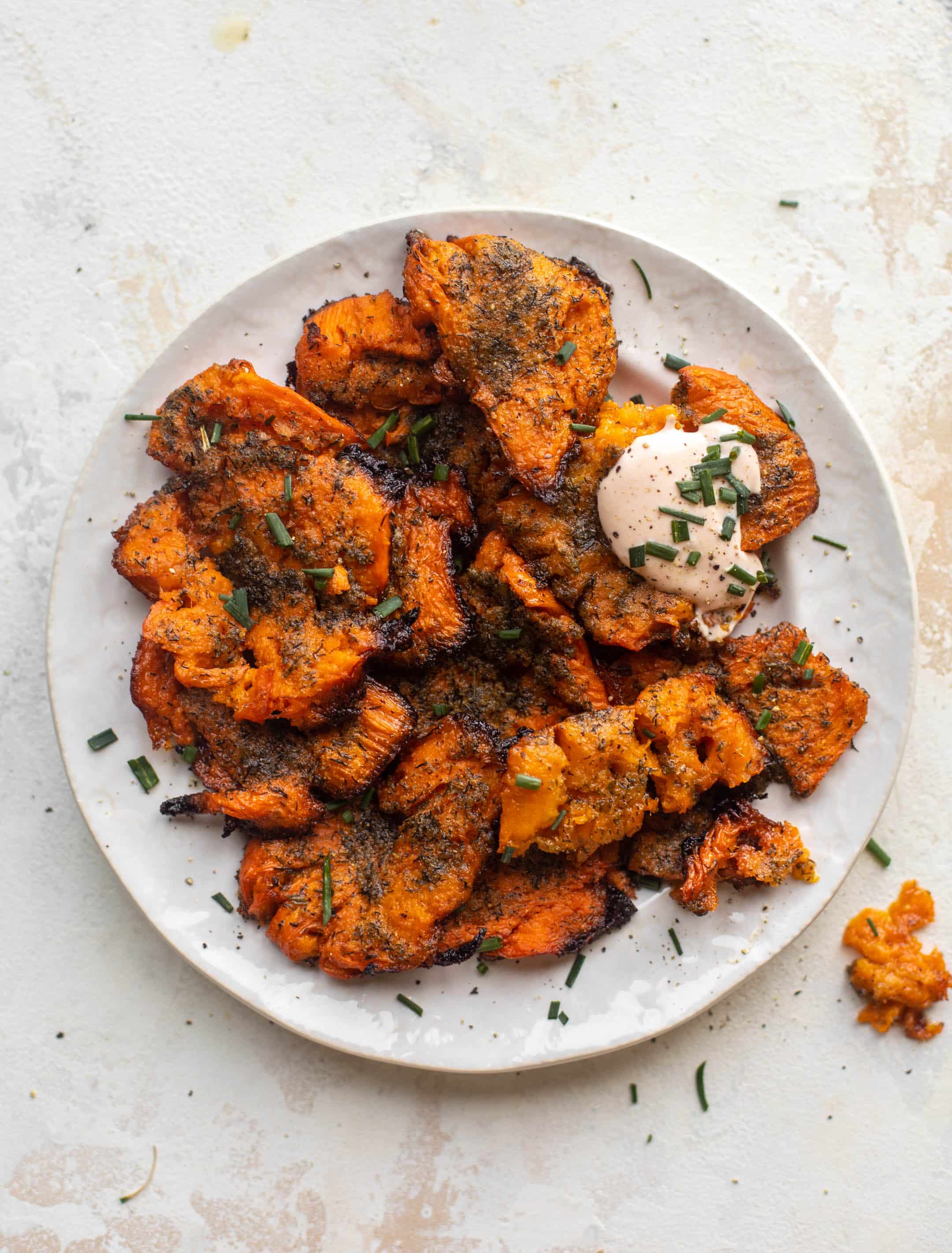 ranch smashed sweet potatoes