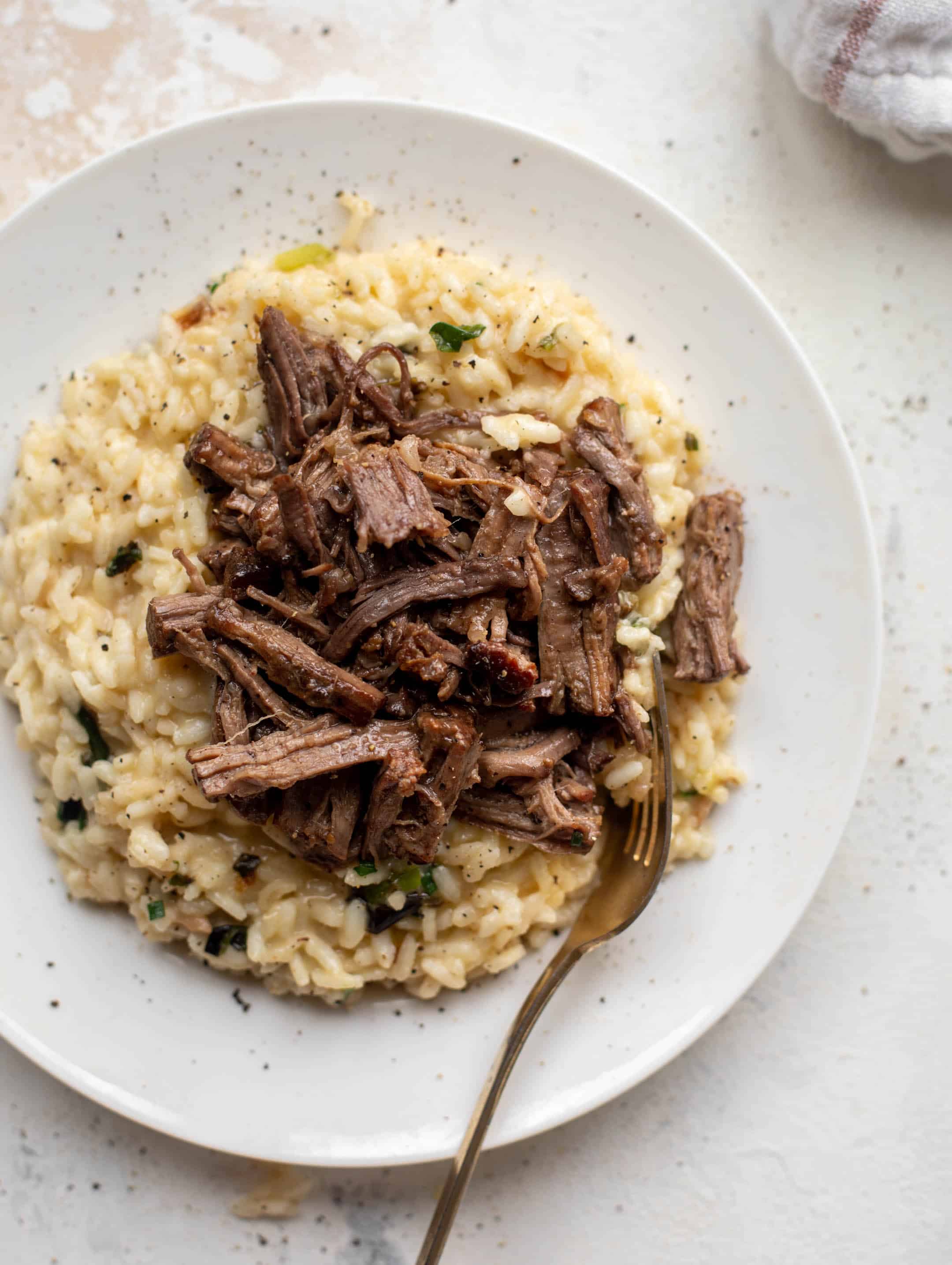 braised short ribs with charred scallion risotto