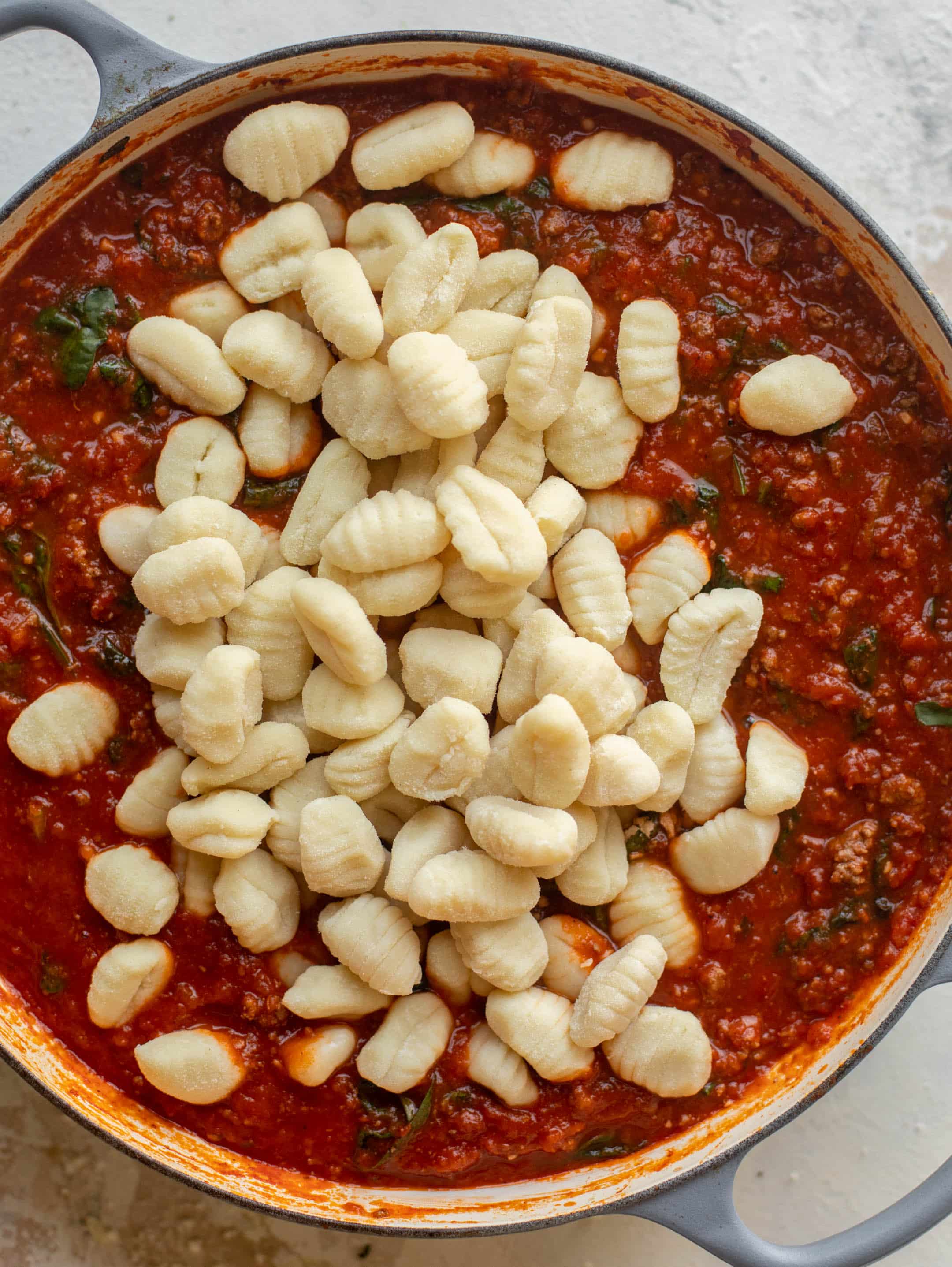 weeknight spinach baked gnocchi
