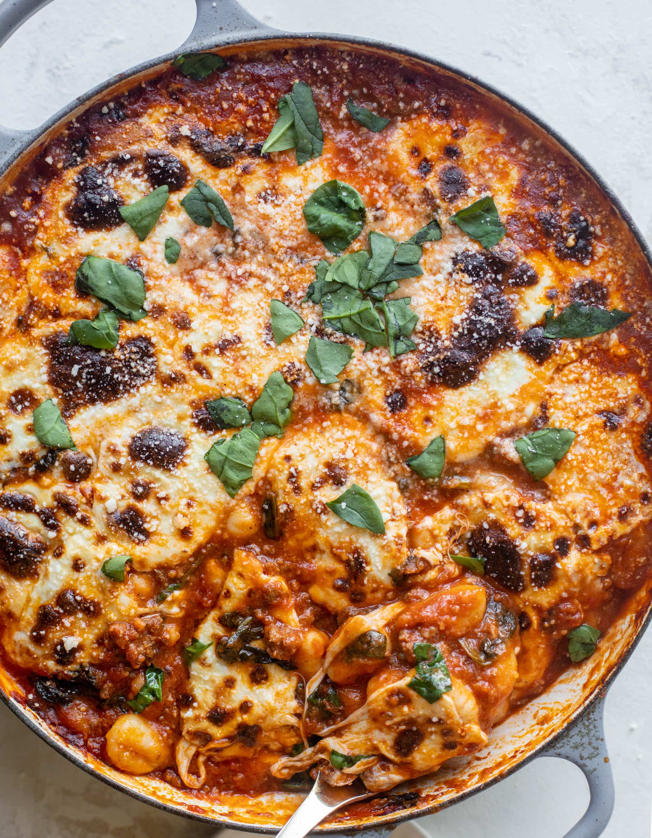 weeknight spinach baked gnocchi