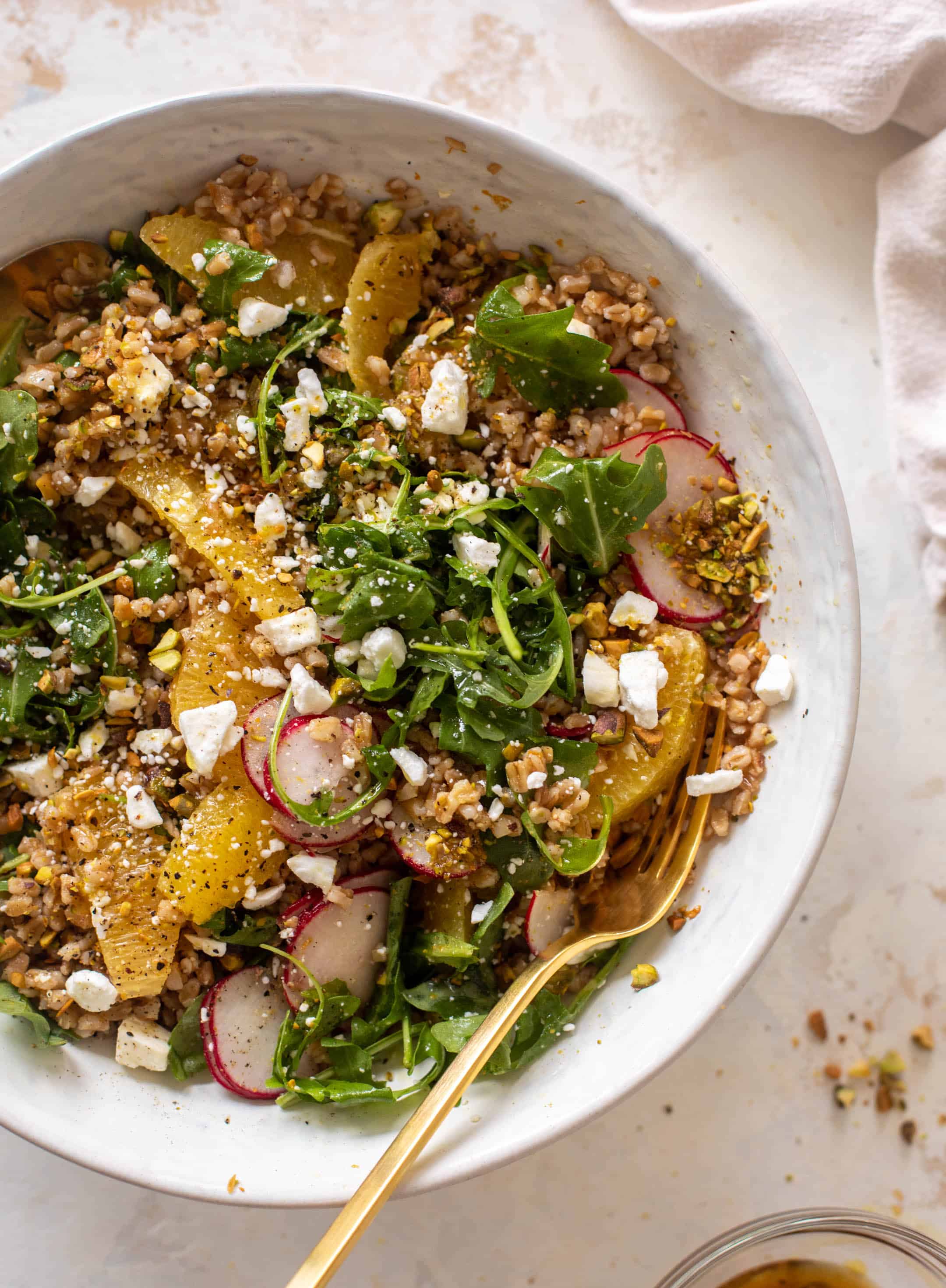 winter citrus farro salad