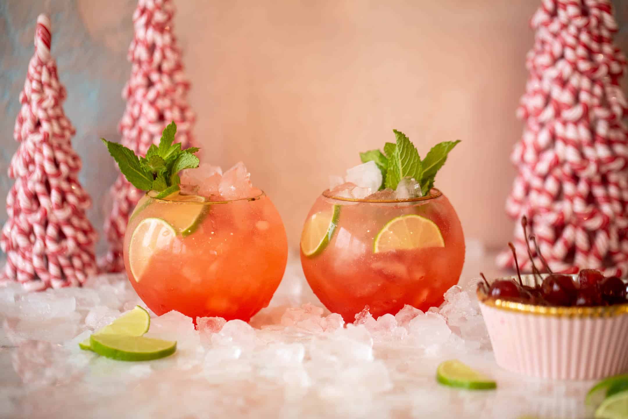 cherry lime ginger beer mocktail