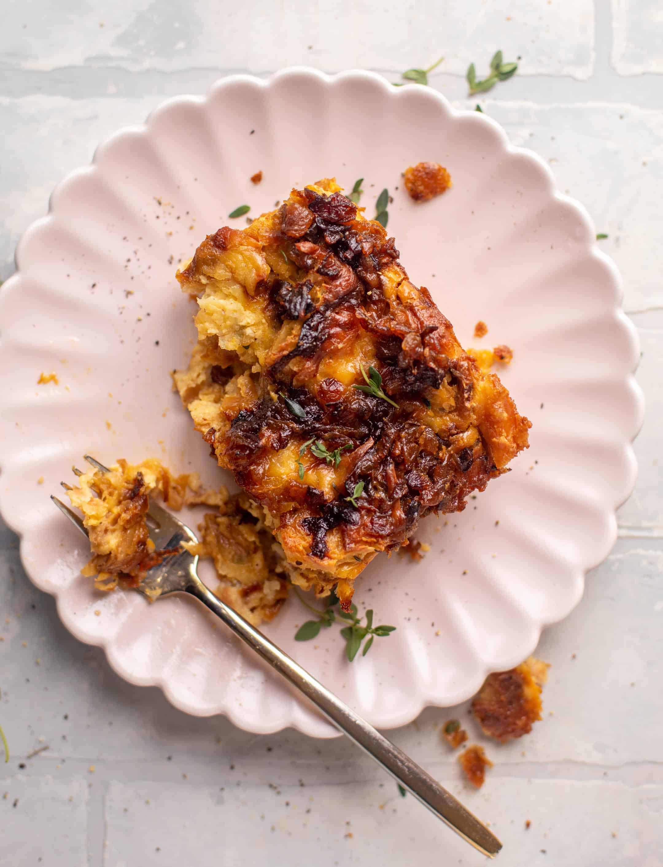 overnight french onion croissant bake