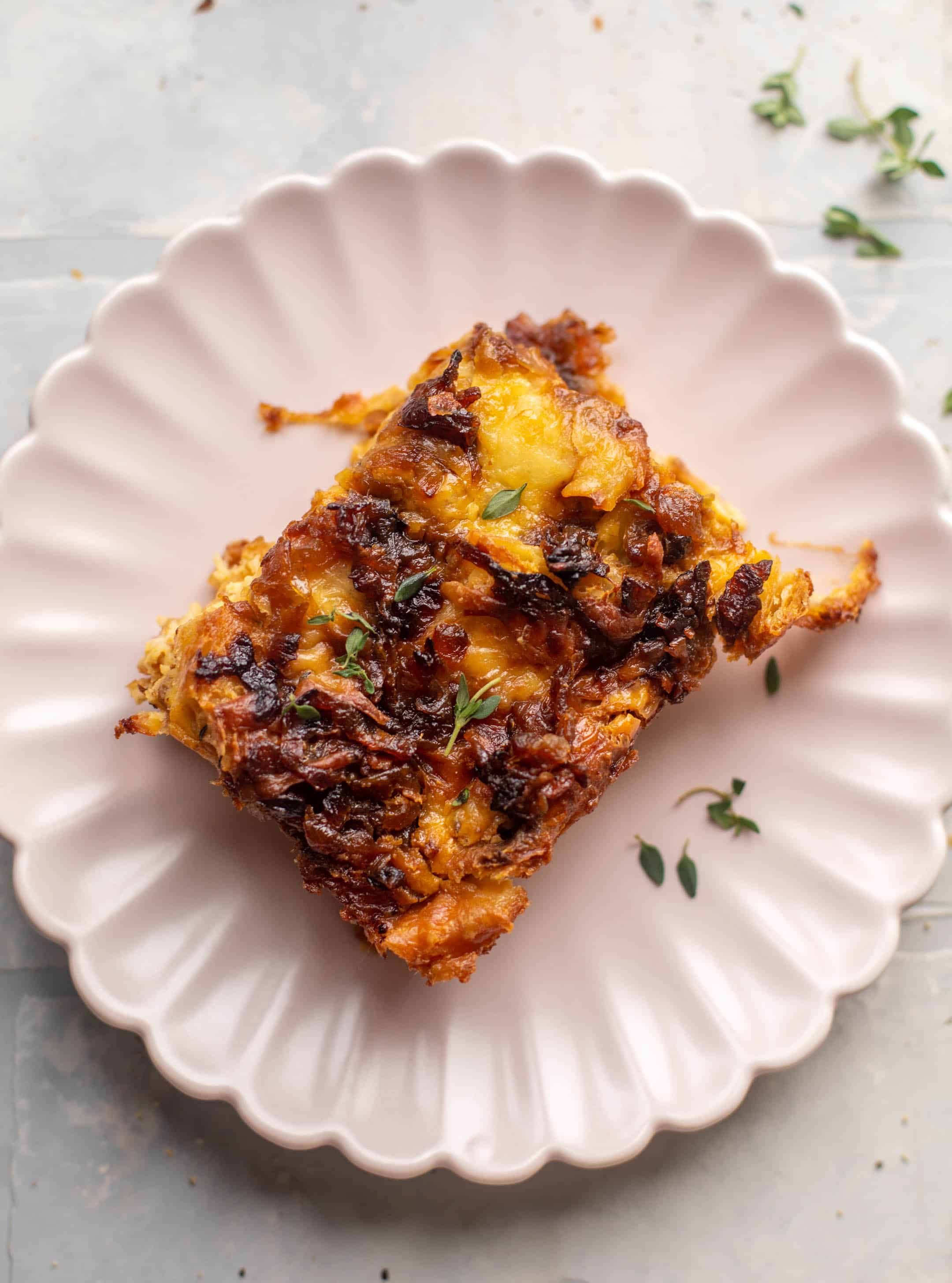 overnight french onion croissant bake
