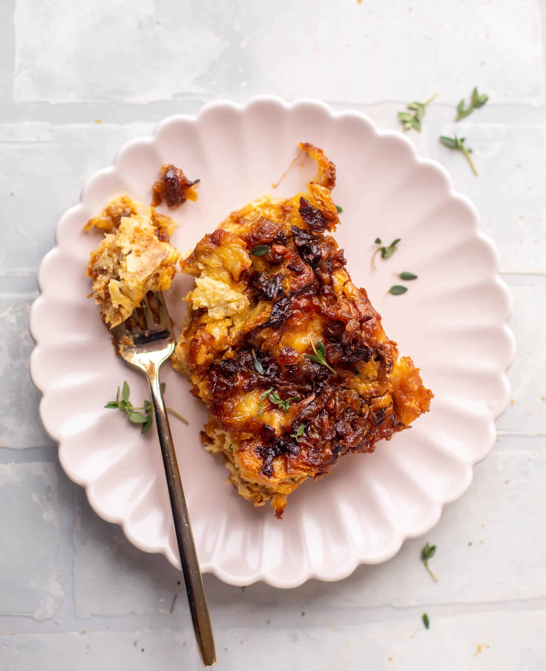 overnight french onion croissant bake