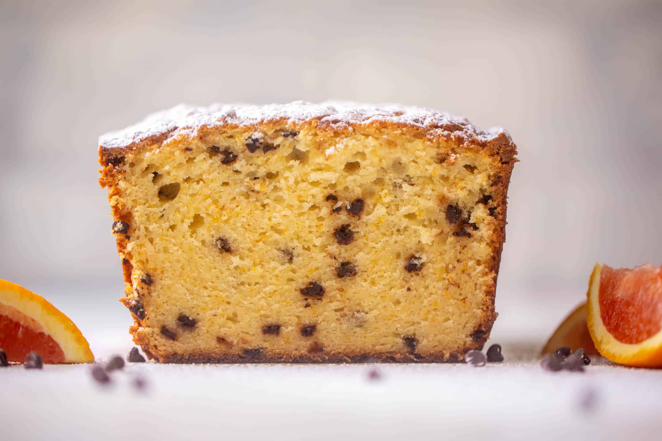 orange ricotta pound cake with chocolate chips