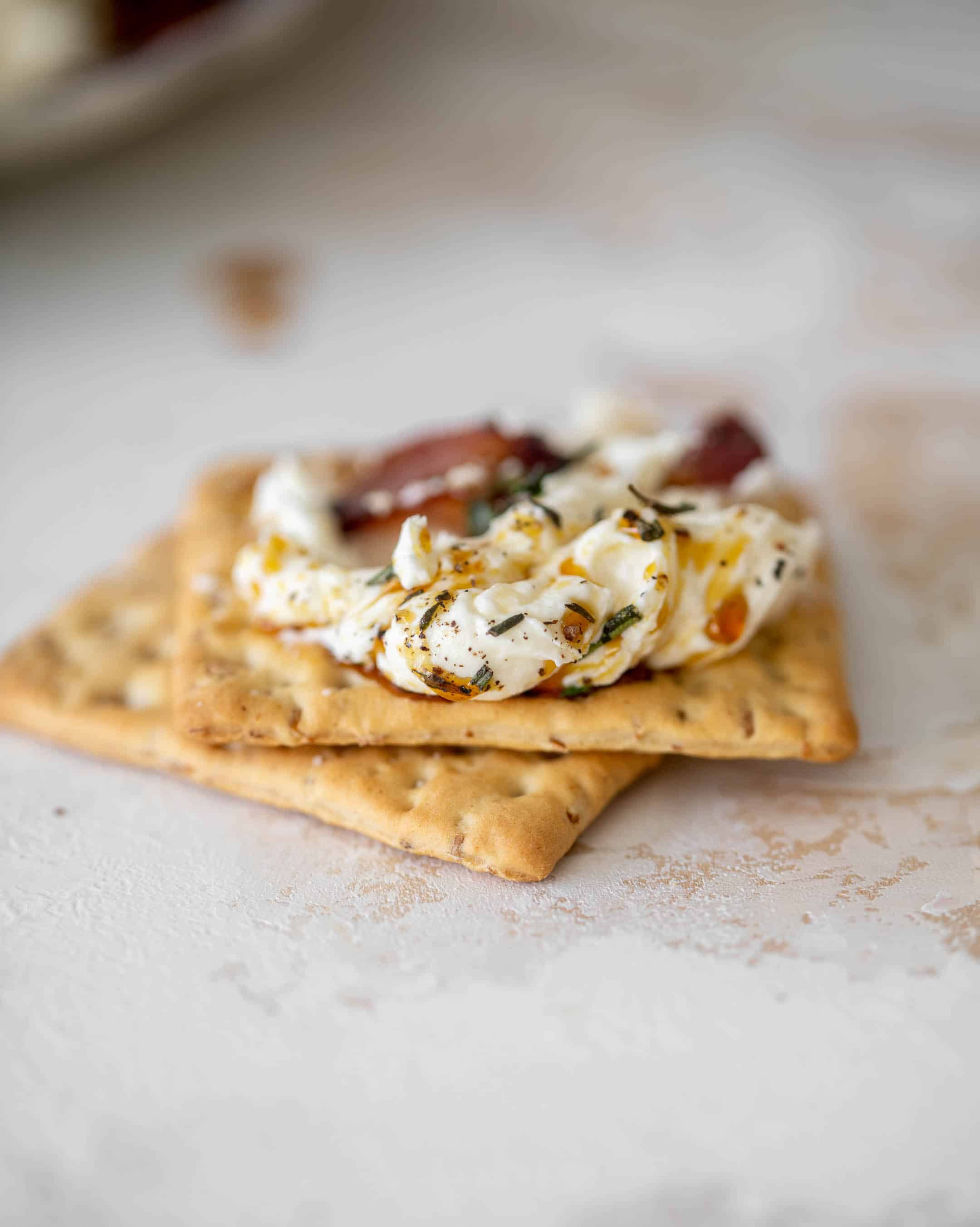 whipped brie cheese with rosemary bacon