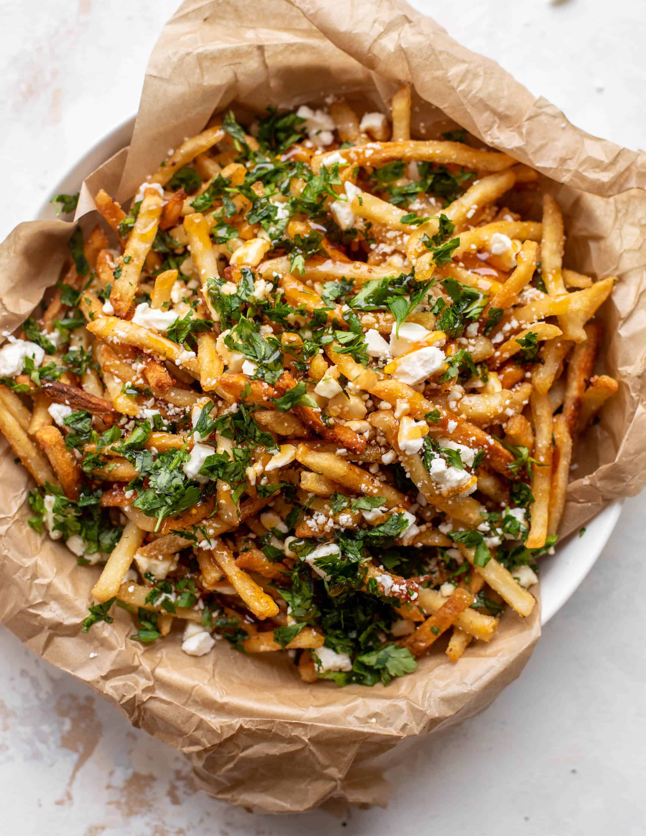 hot honey feta fries