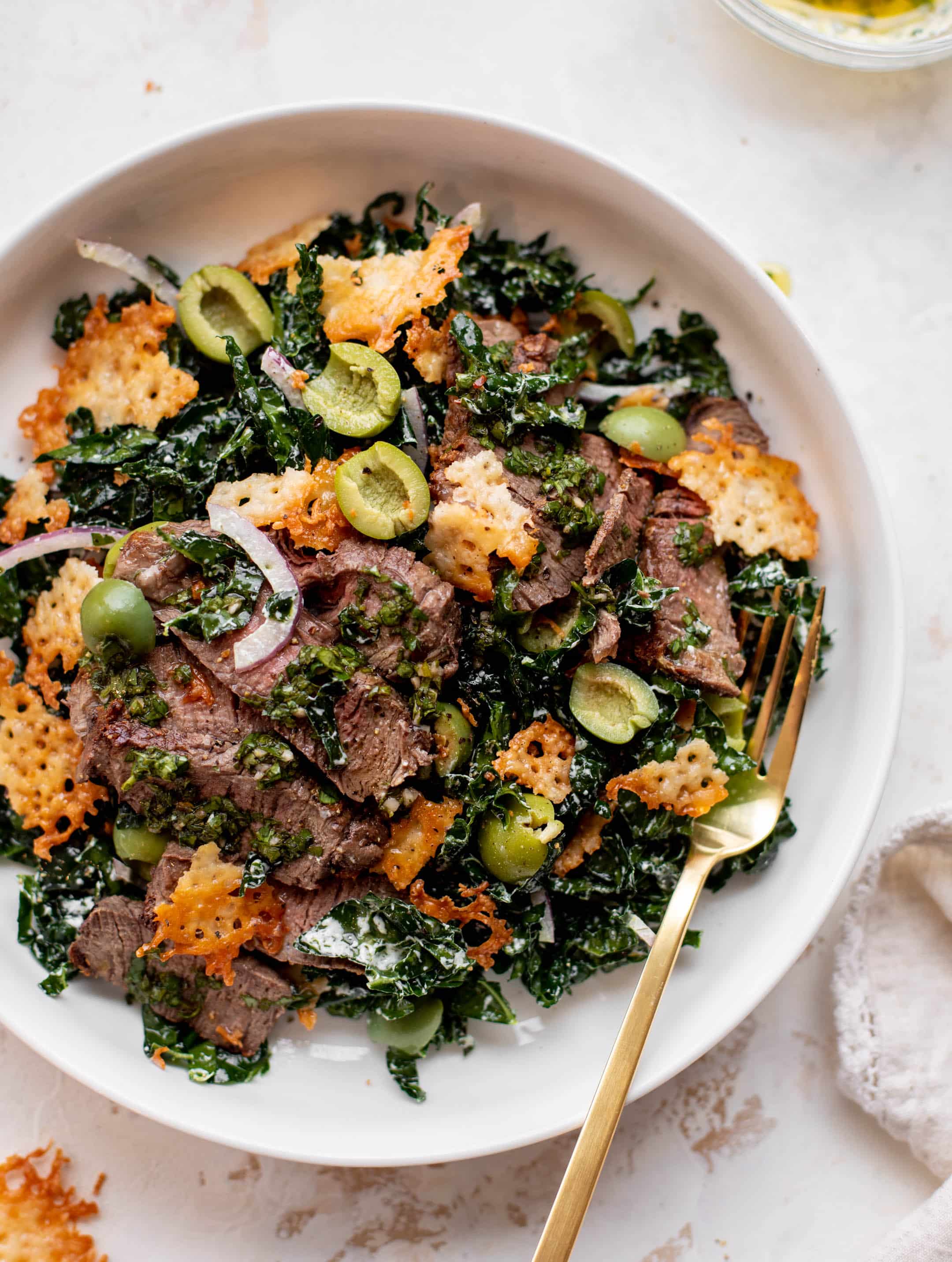 chimichurri kale steak salad