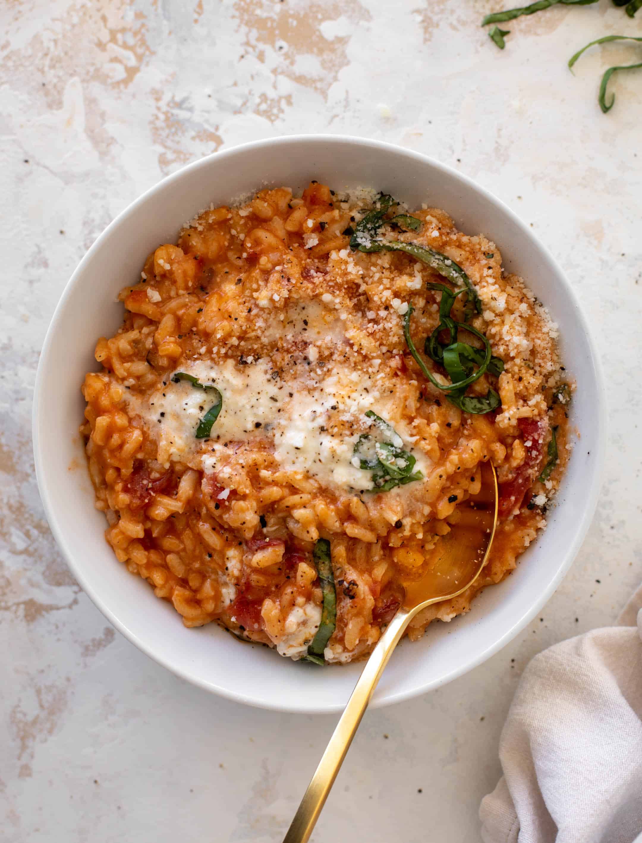 fire roasted tomato risotto with burrata