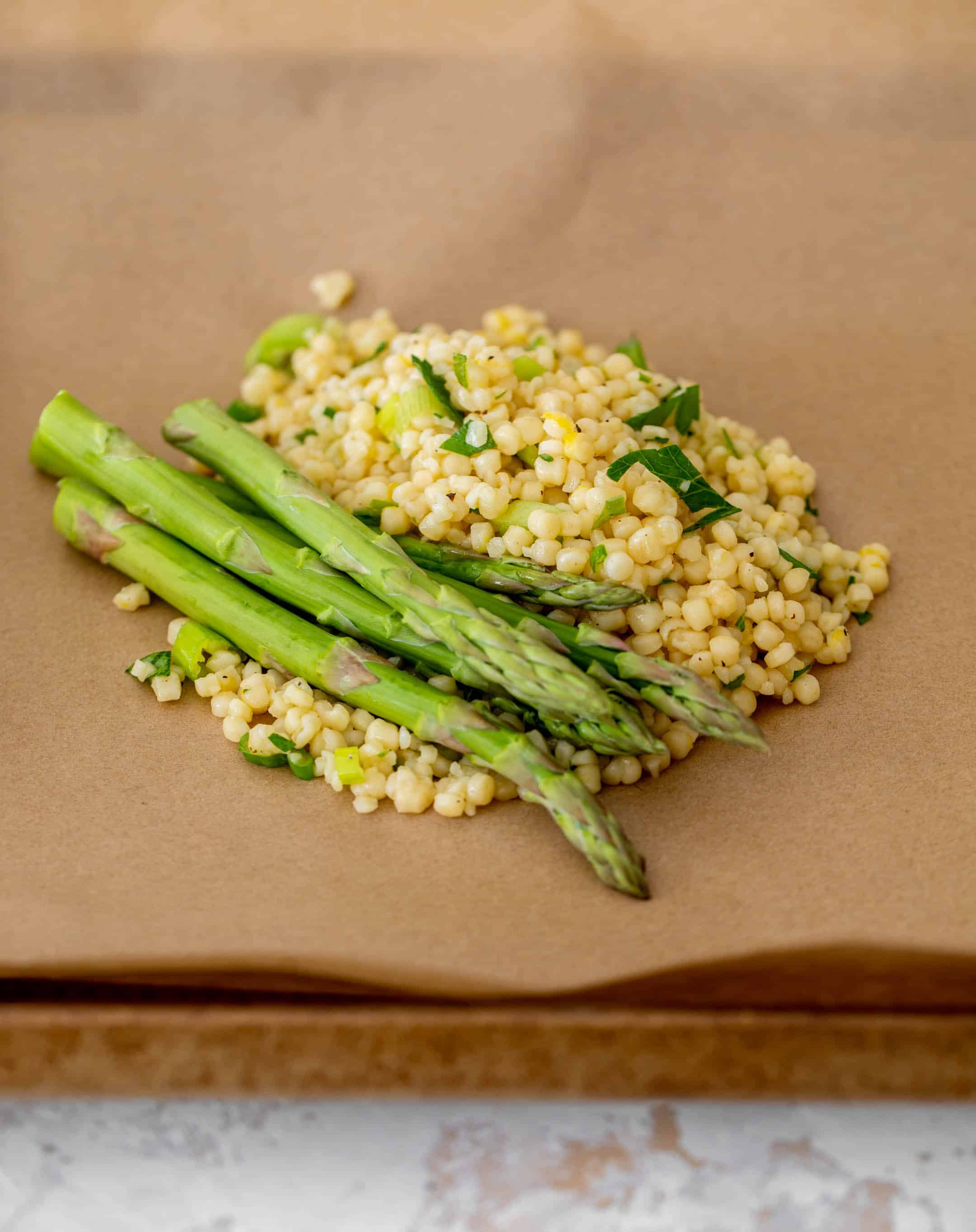 salmon parchment packets with couscous