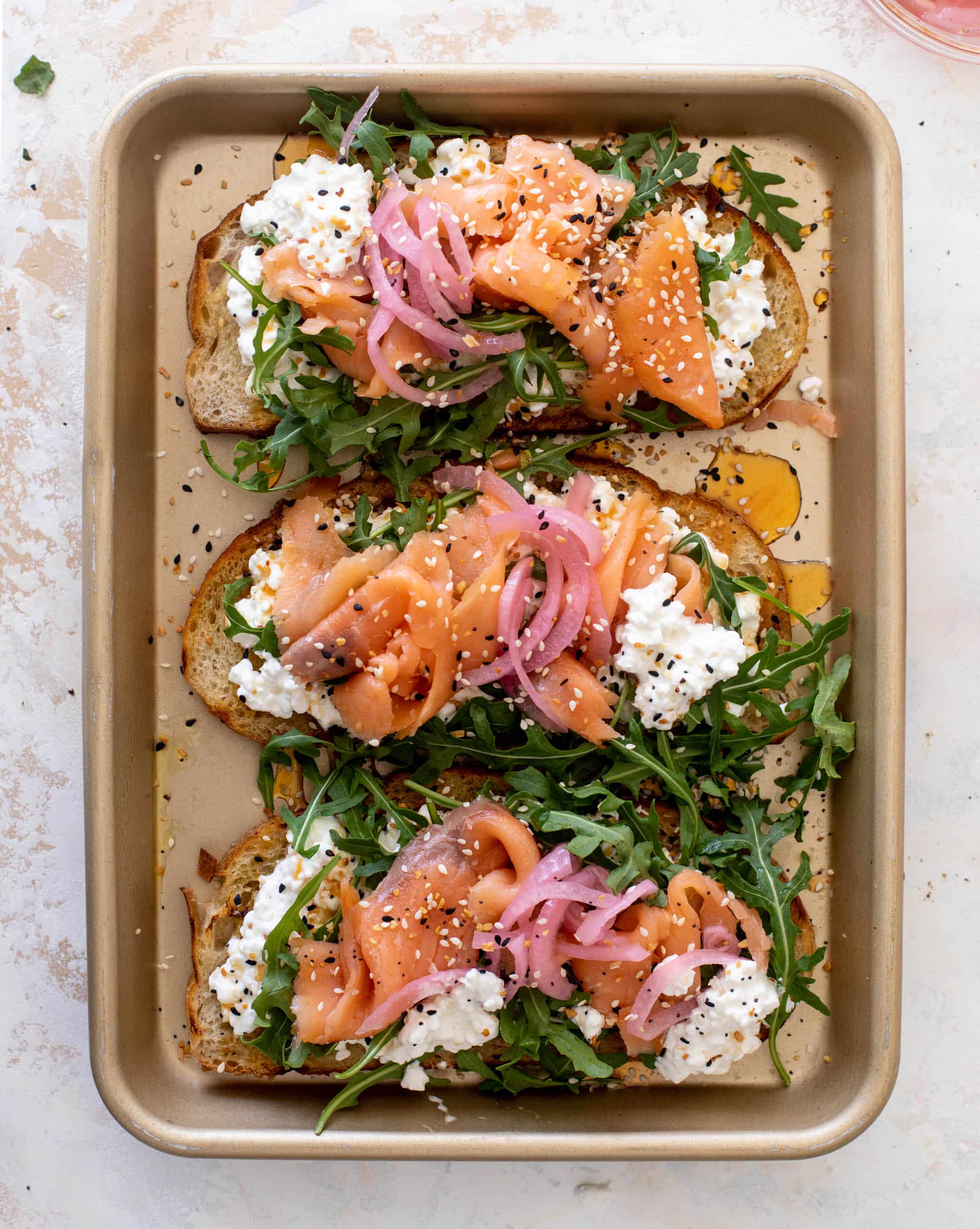 smoked salmon cottage cheese toast