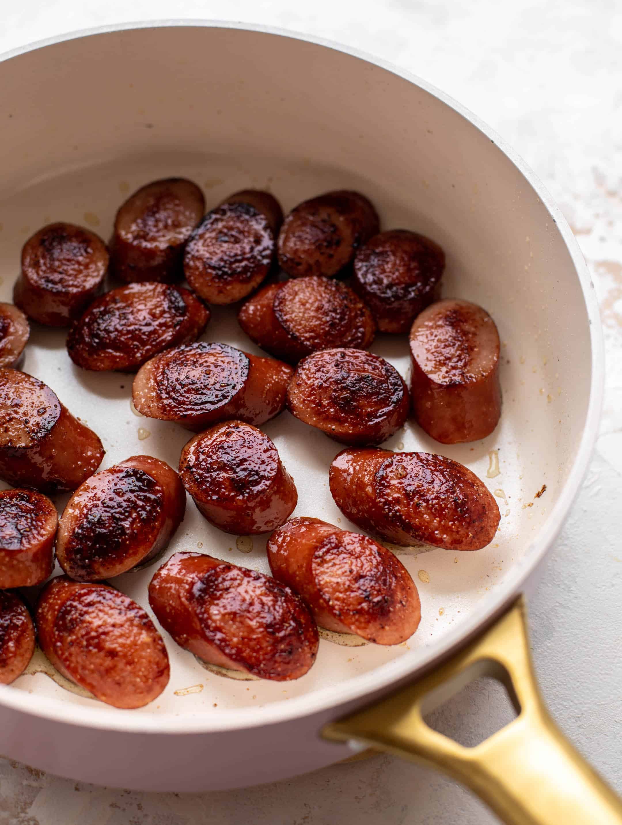 smoked sausage salad with shredded cabbage