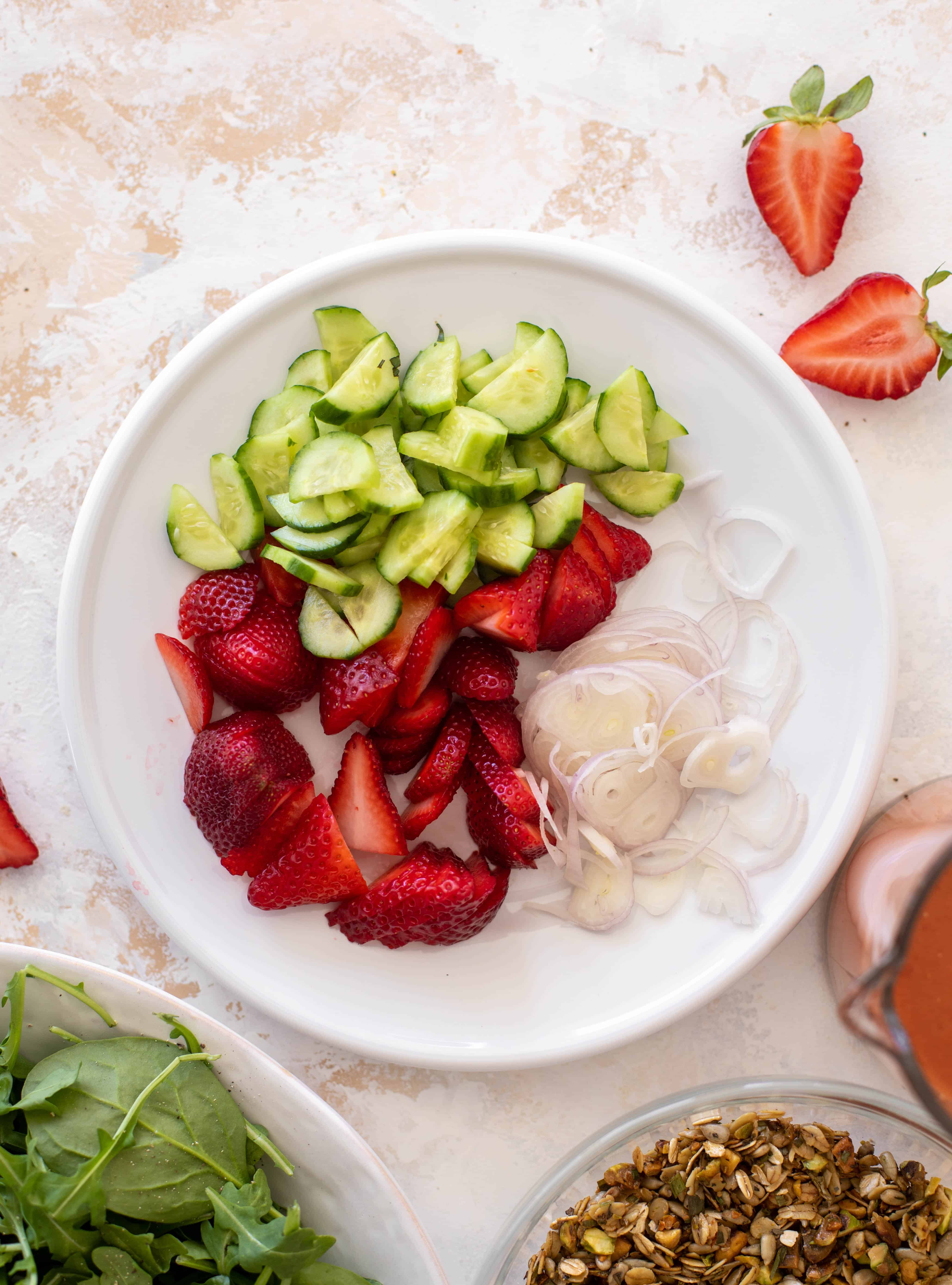 Strawberry Cucumber Salad with Savory Granola