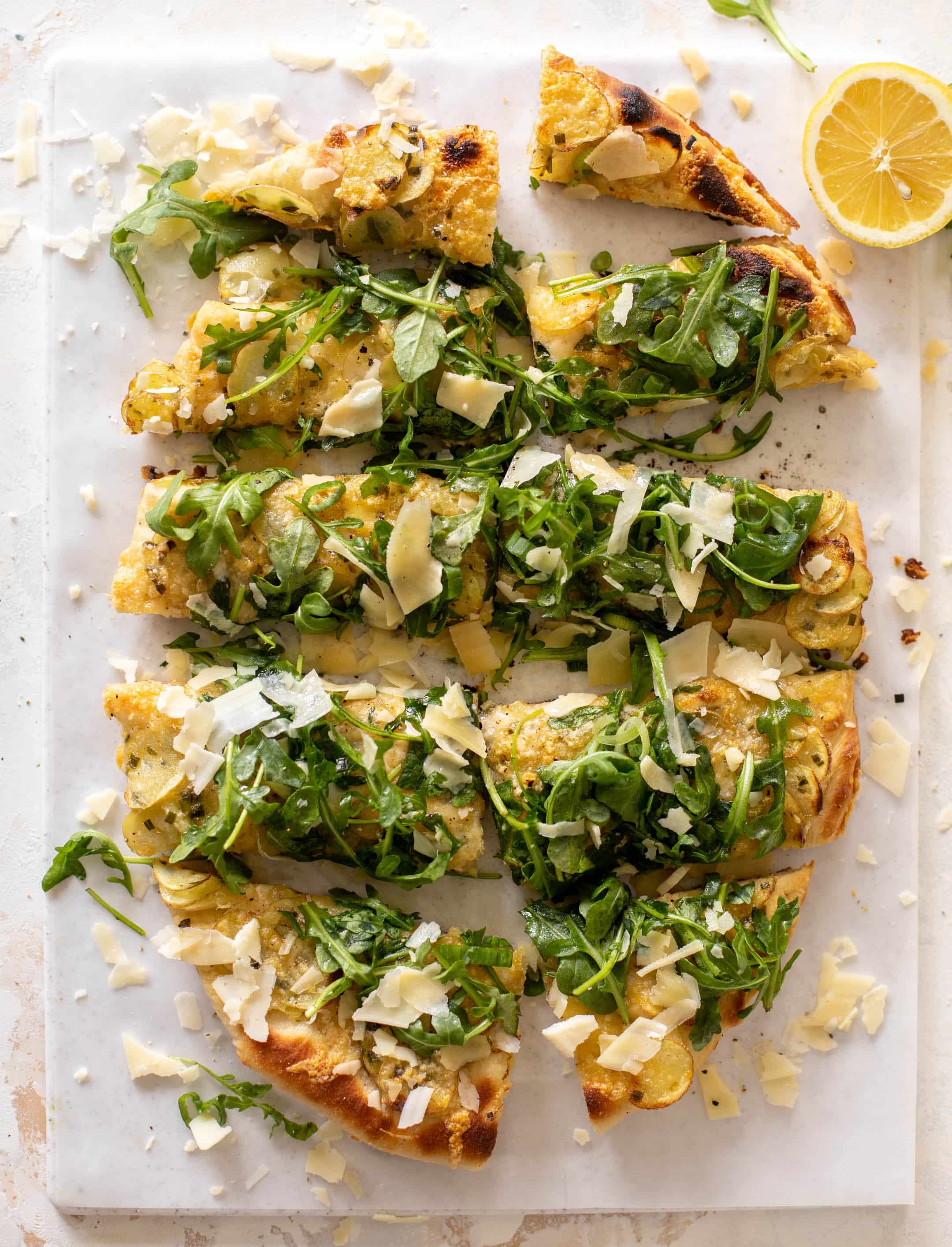 crispy potato & gruyere pizza