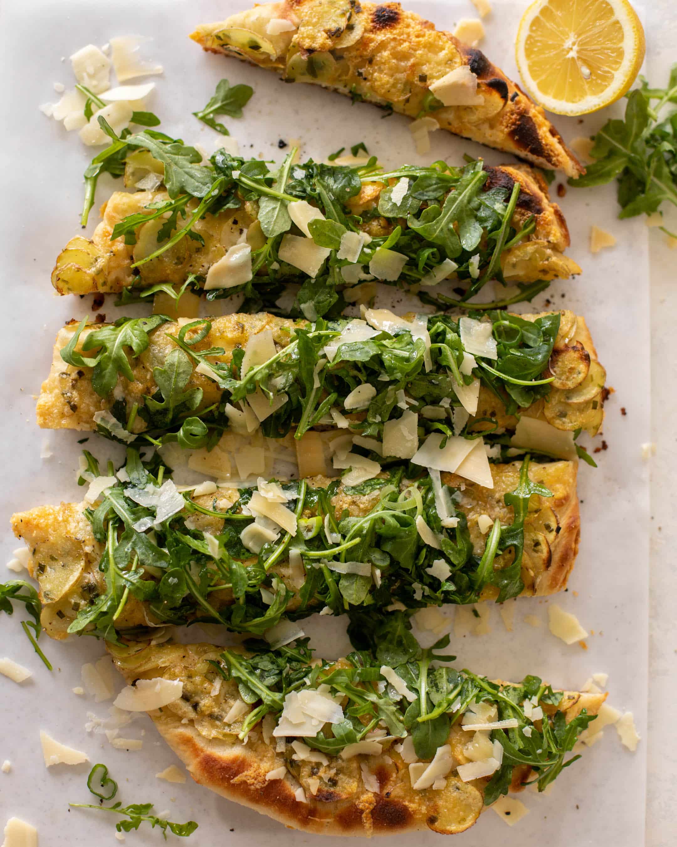 crispy potato & gruyere pizza