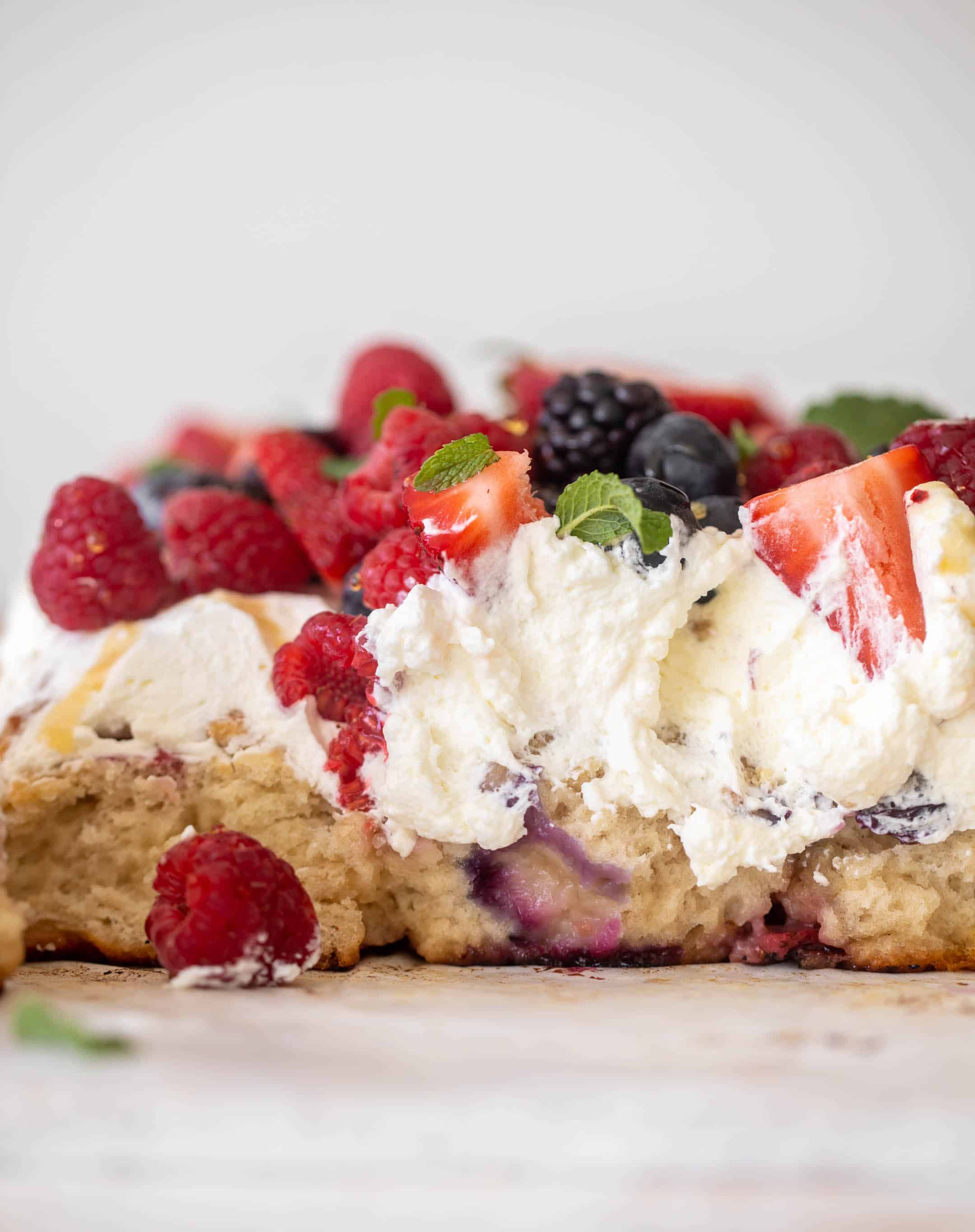 red white and blue sheet pan short cake