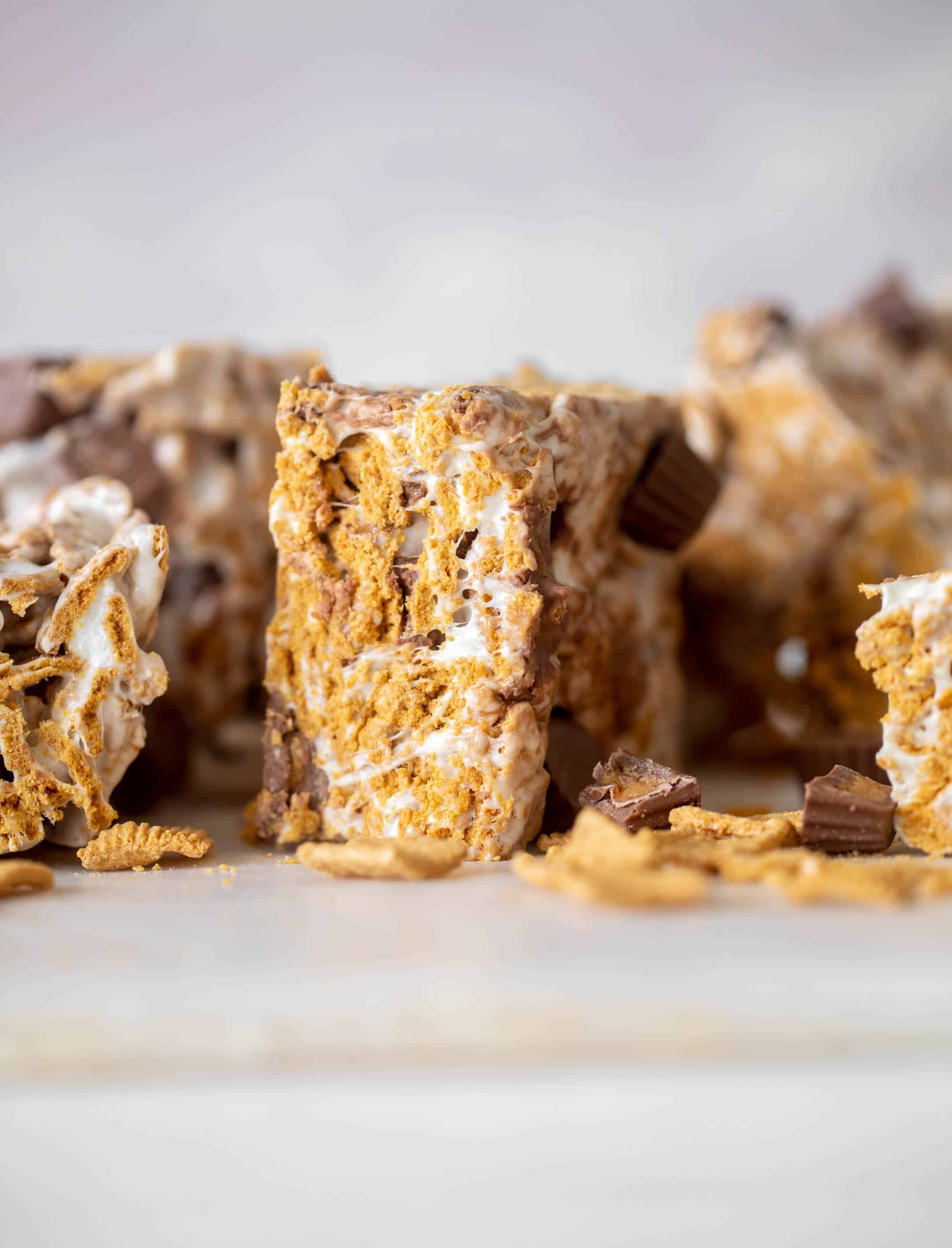 peanut butter cup golden grahams smores bars