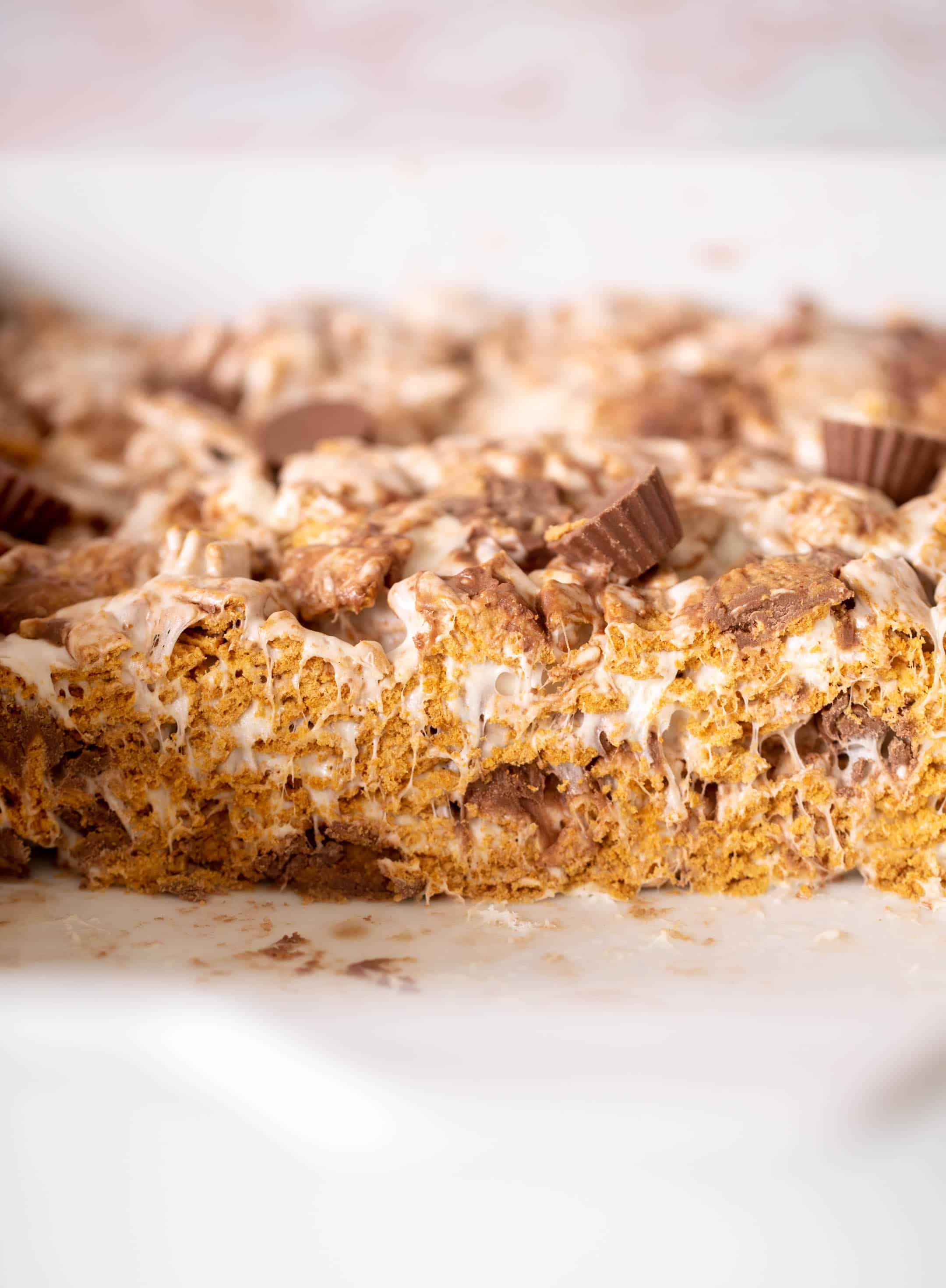 peanut butter cup golden grahams smores bars