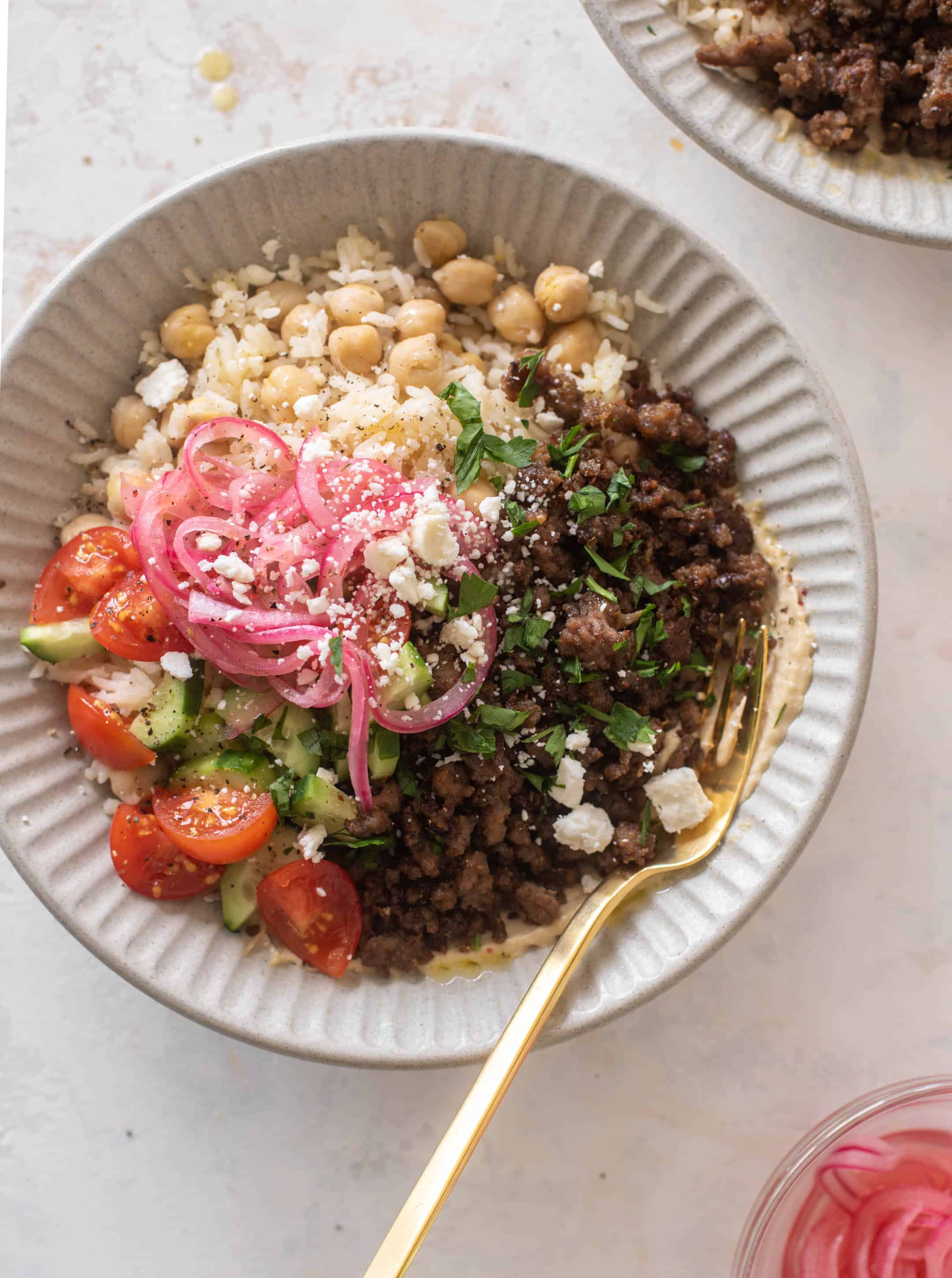 mediterranean beef bowls