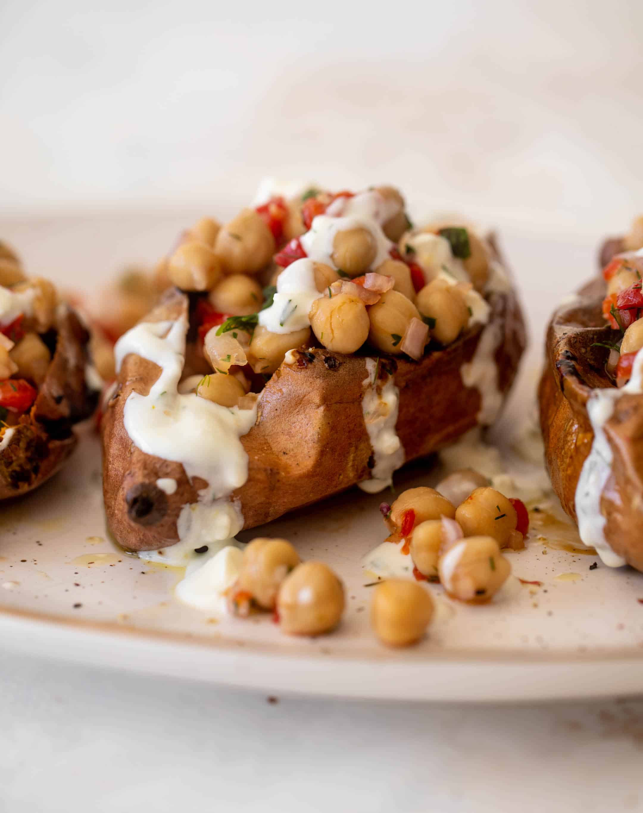 mediterranean stuffed sweet potatoes