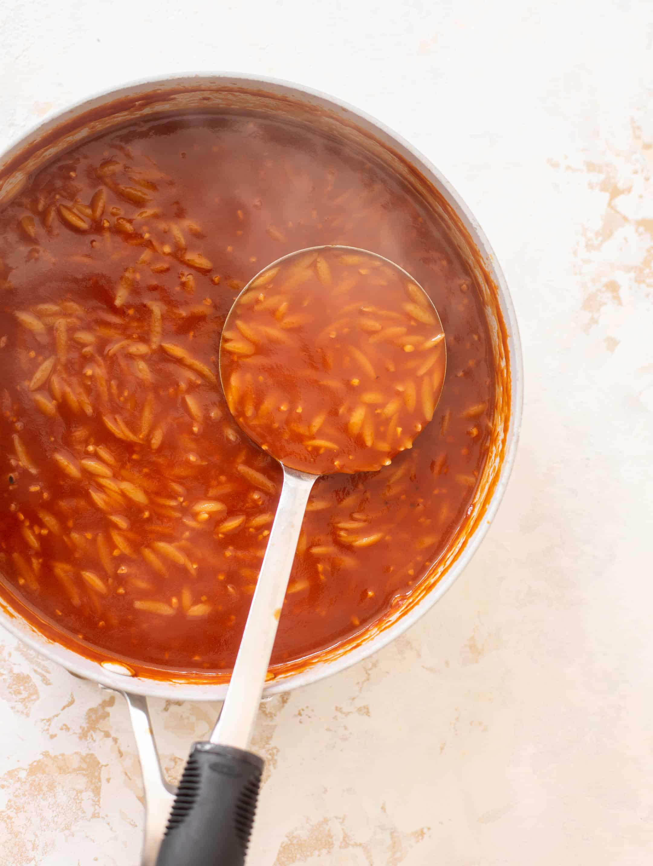 tomato orzo soup with crunchy cheddar toasts