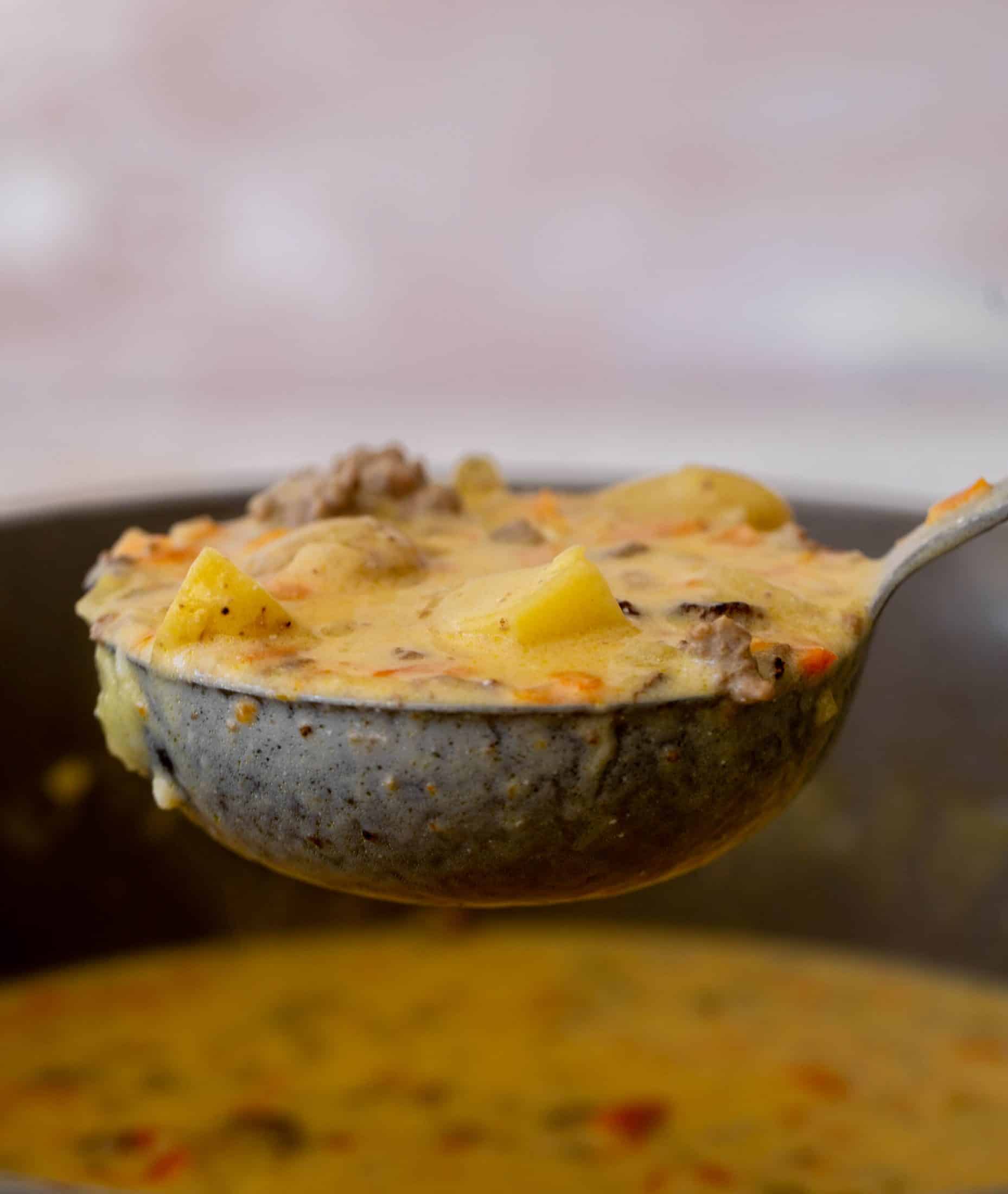 our favorite cheeseburger soup
