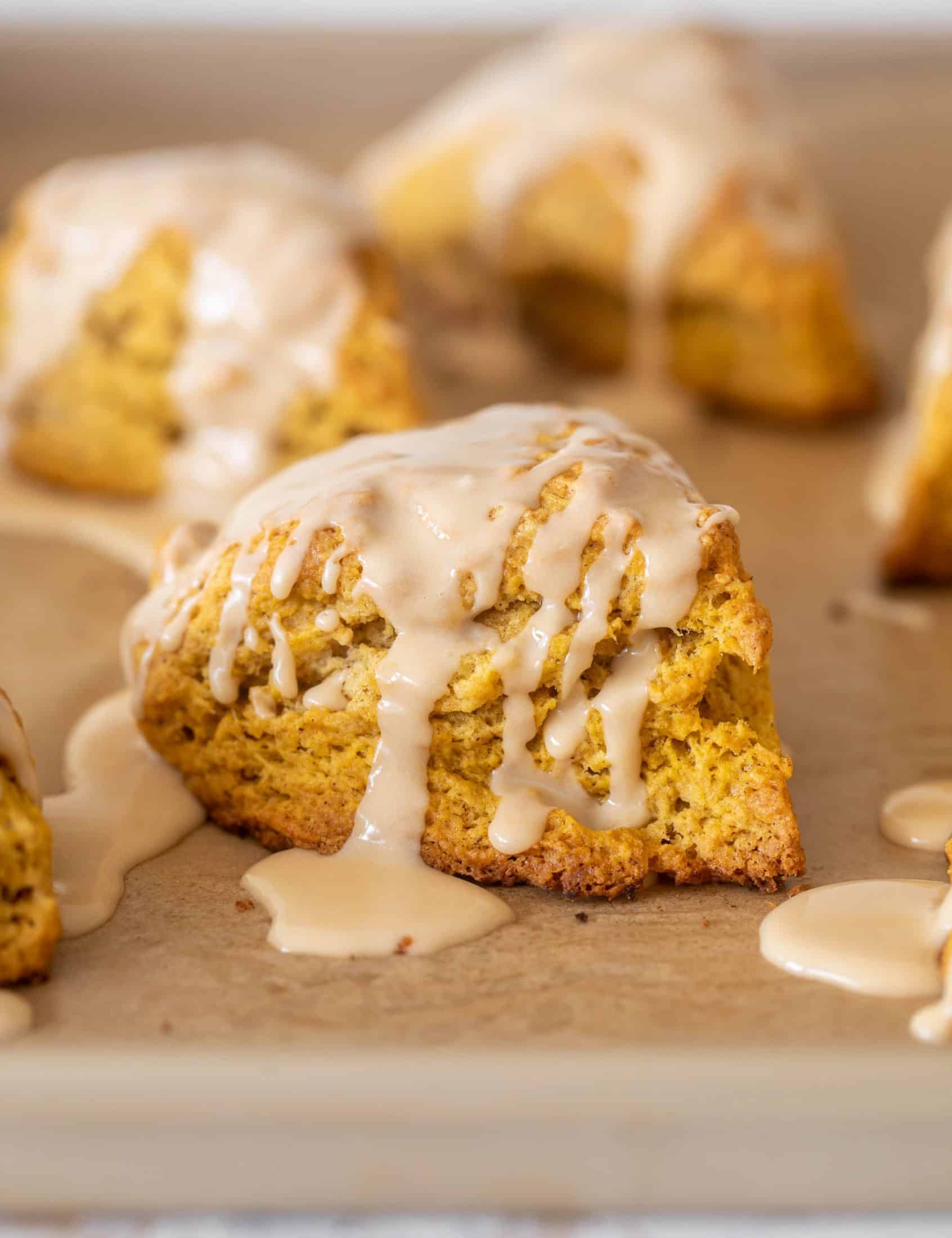 pumpkin scones with espresso glaze