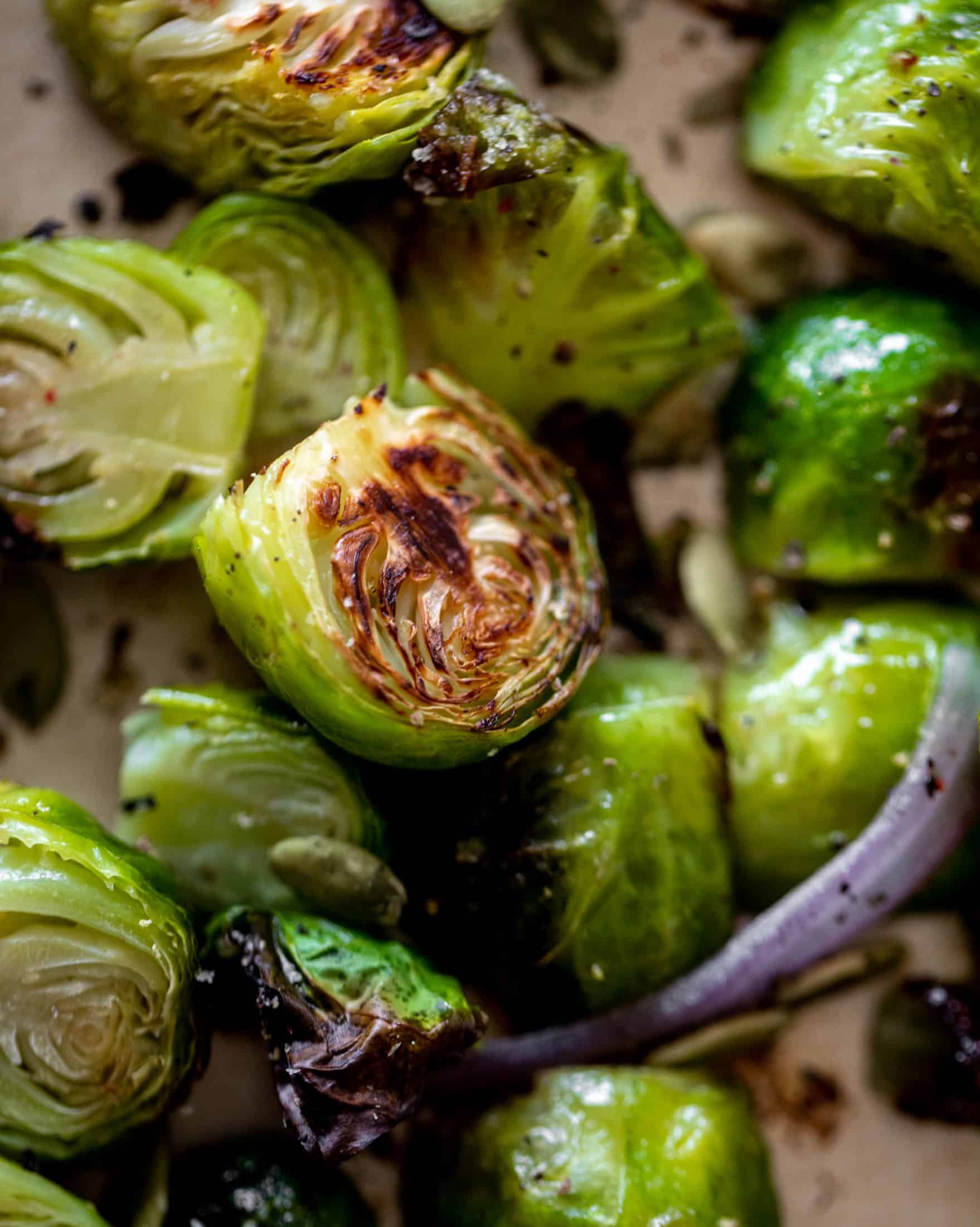 roasted brussels sprouts with hot bacon vinaigrette