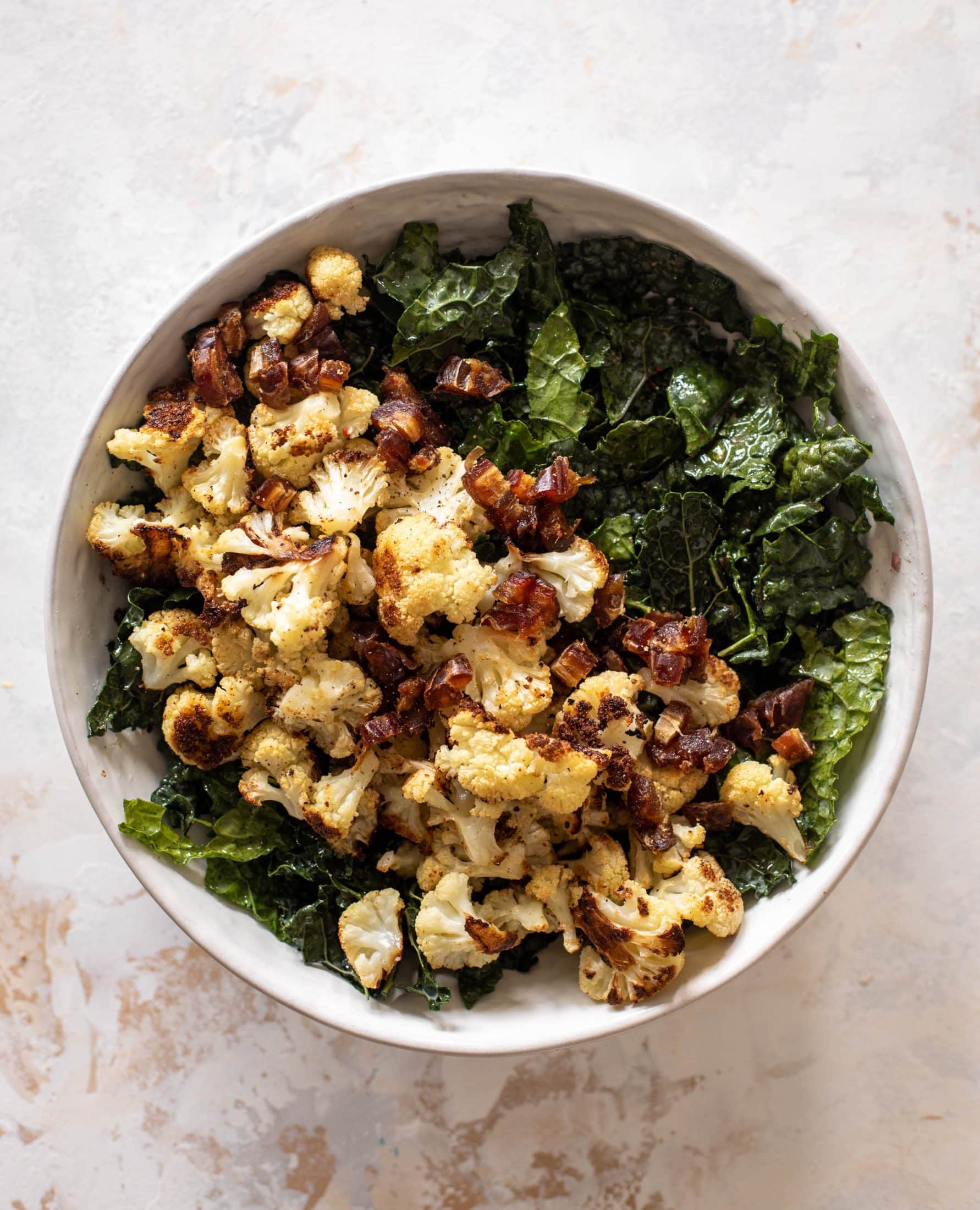 roasted cauliflower kale salad