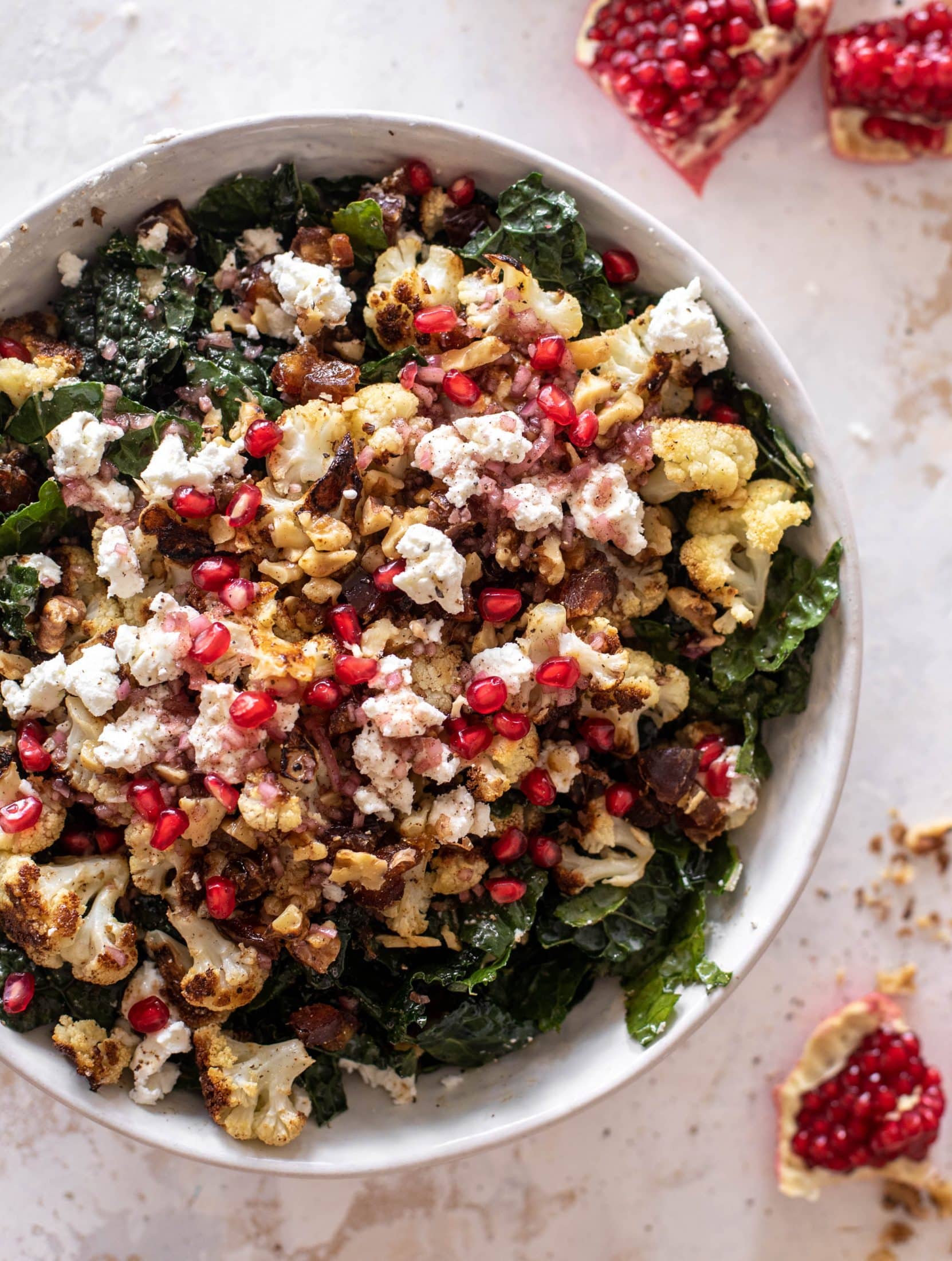 roasted cauliflower kale salad