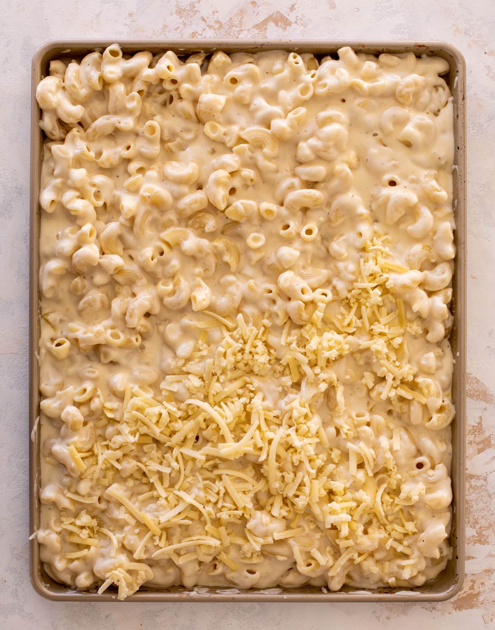 sheet pan mac and cheese