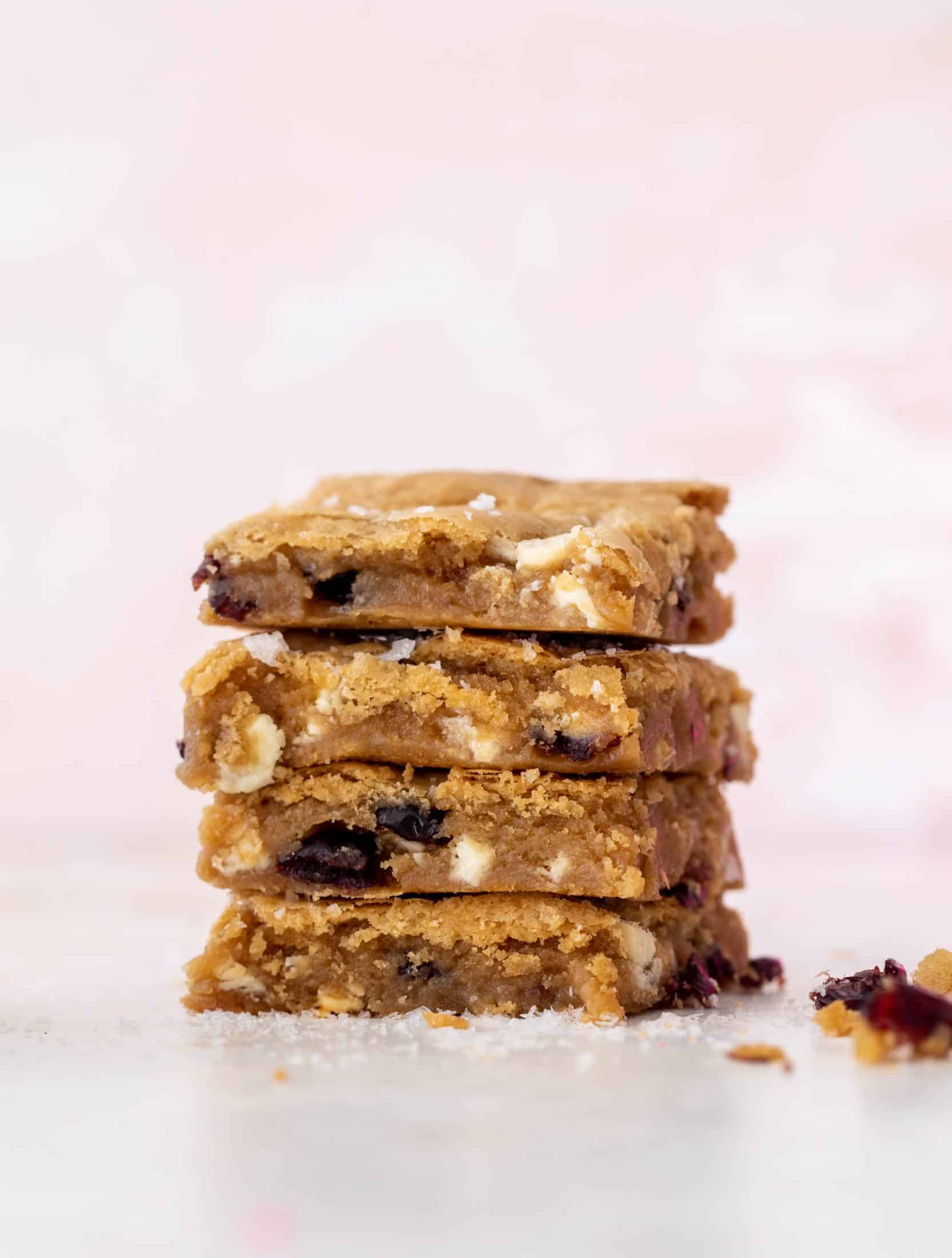 salted cranberry white chocolate cookie bars