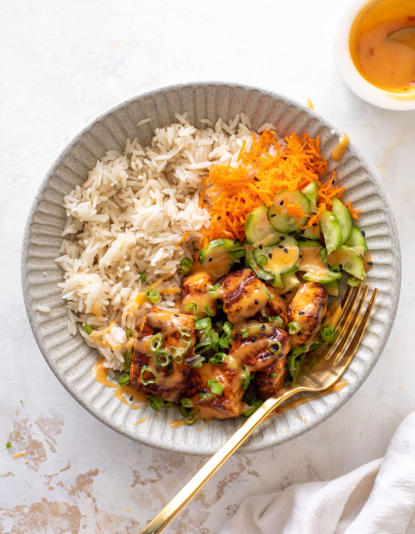 bang bang salmon bowls