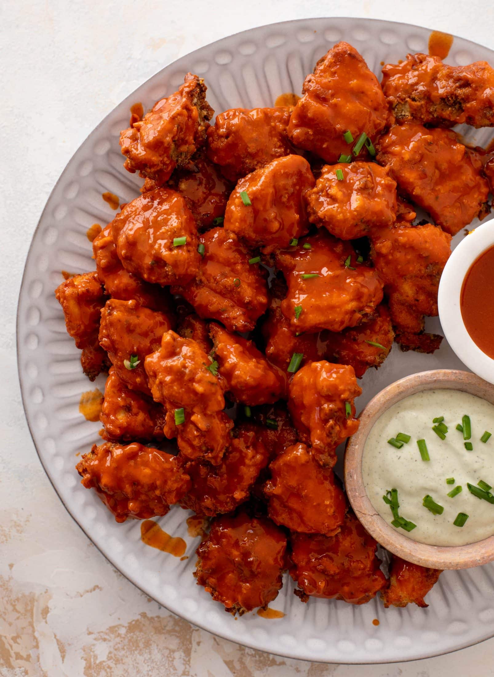 pretzel crusted buffalo chicken bites