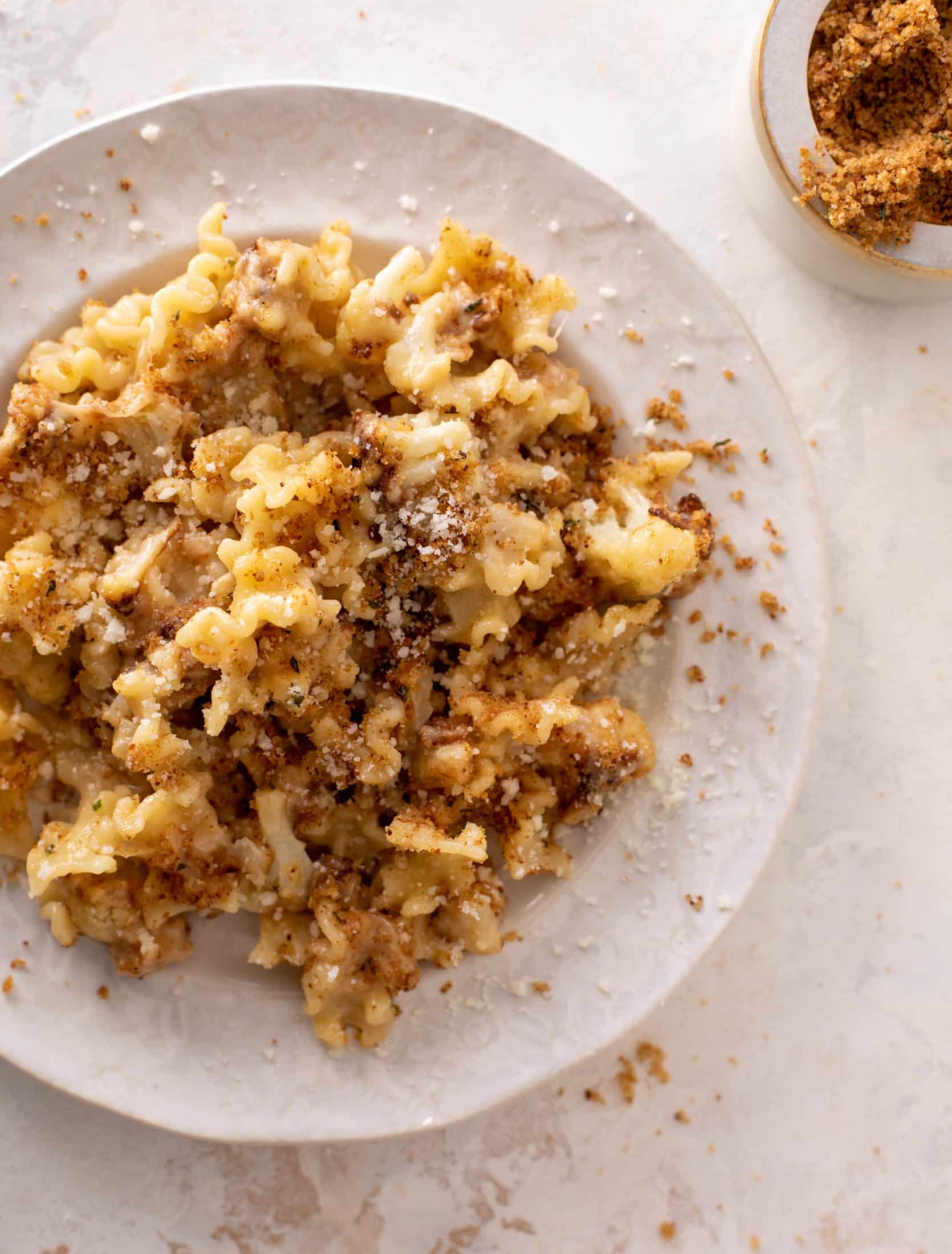 toasted cauliflower buttered noodles