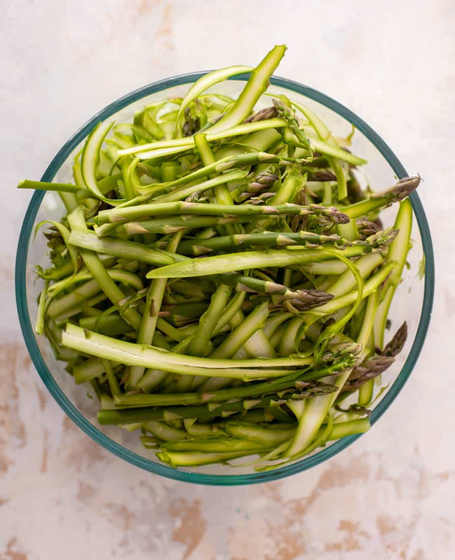 shaved asparagus salad with honey mustard vinaigrette