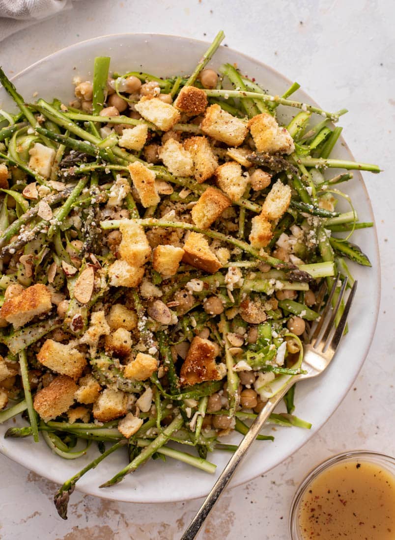 shaved asparagus salad with honey mustard vinaigrette