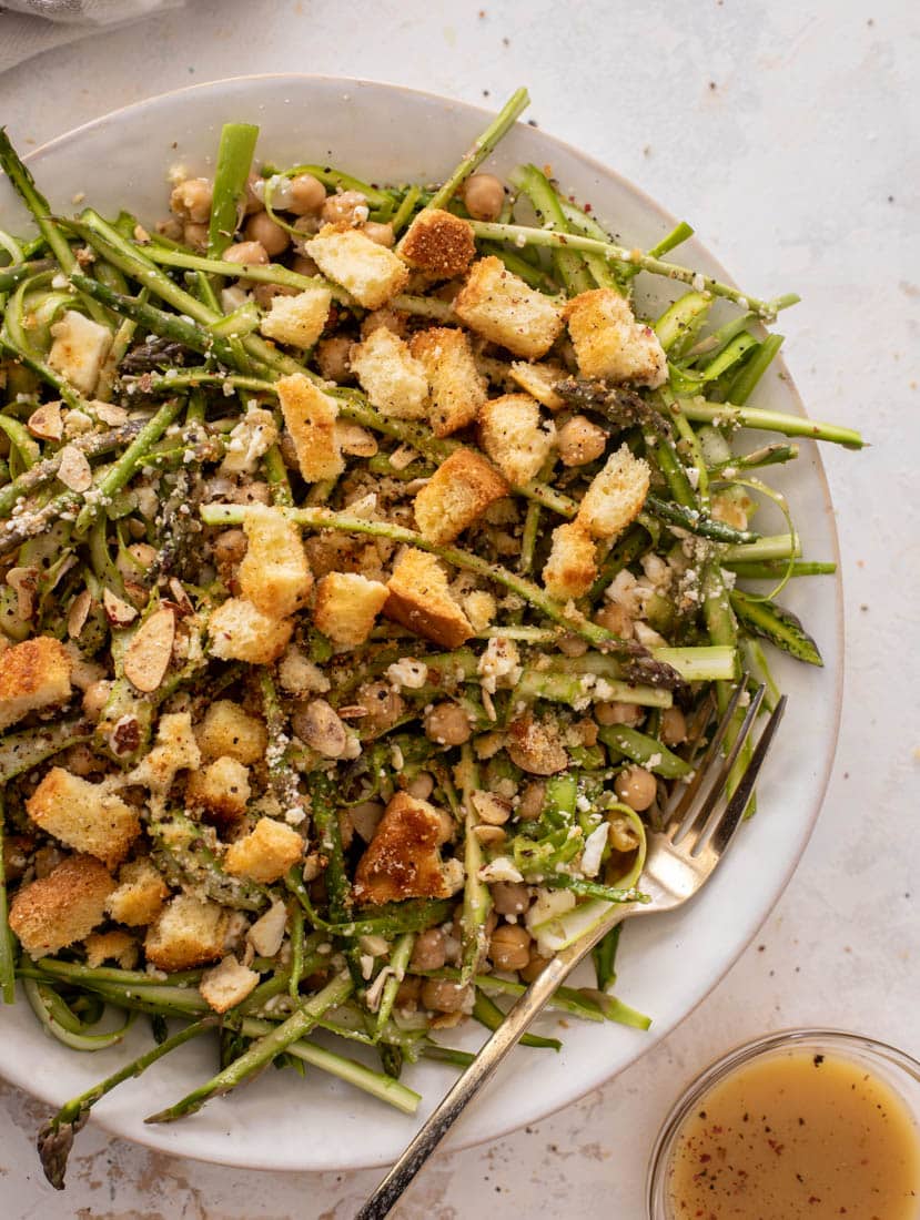 shaved asparagus salad with honey mustard vinaigrette