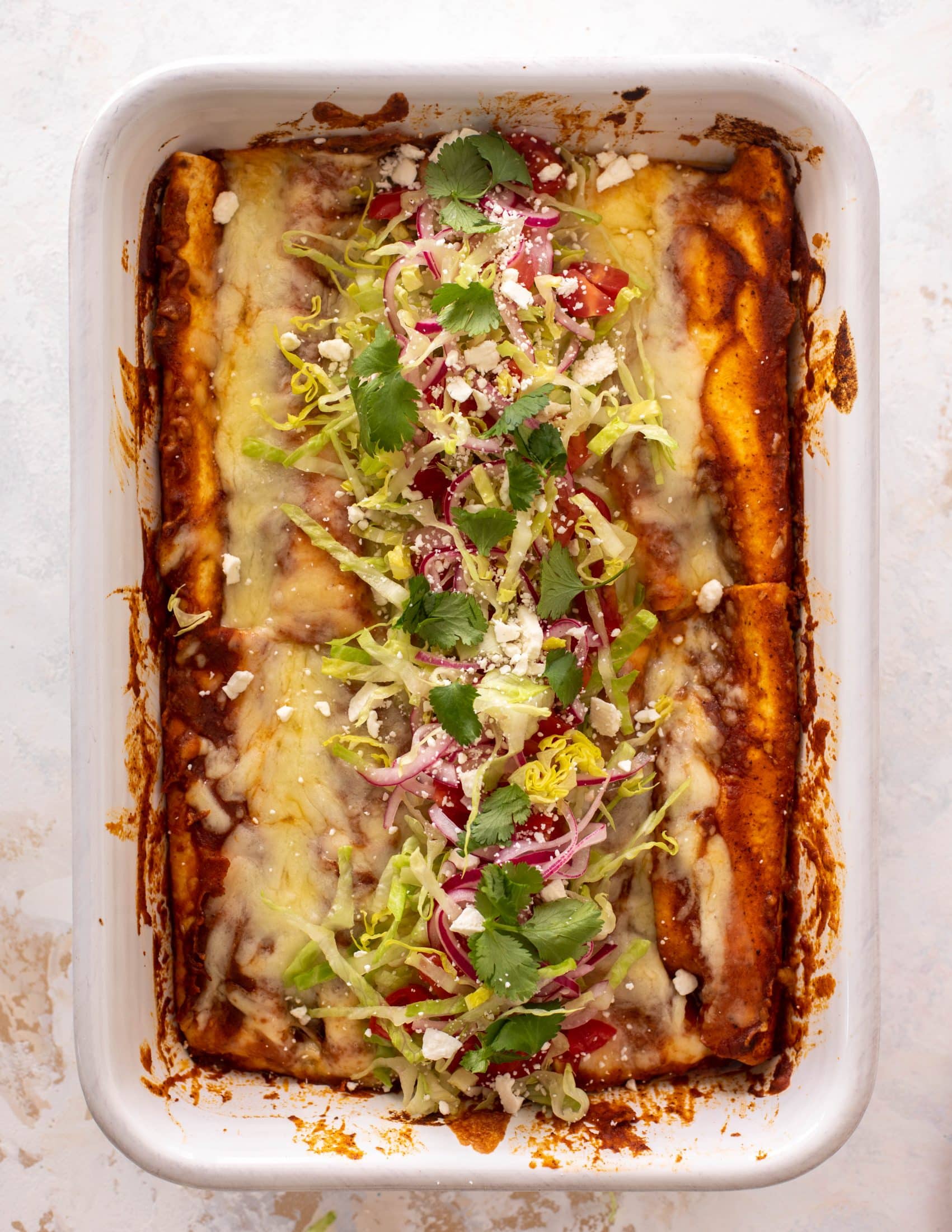 chipotle cheddar cauliflower enchiladas