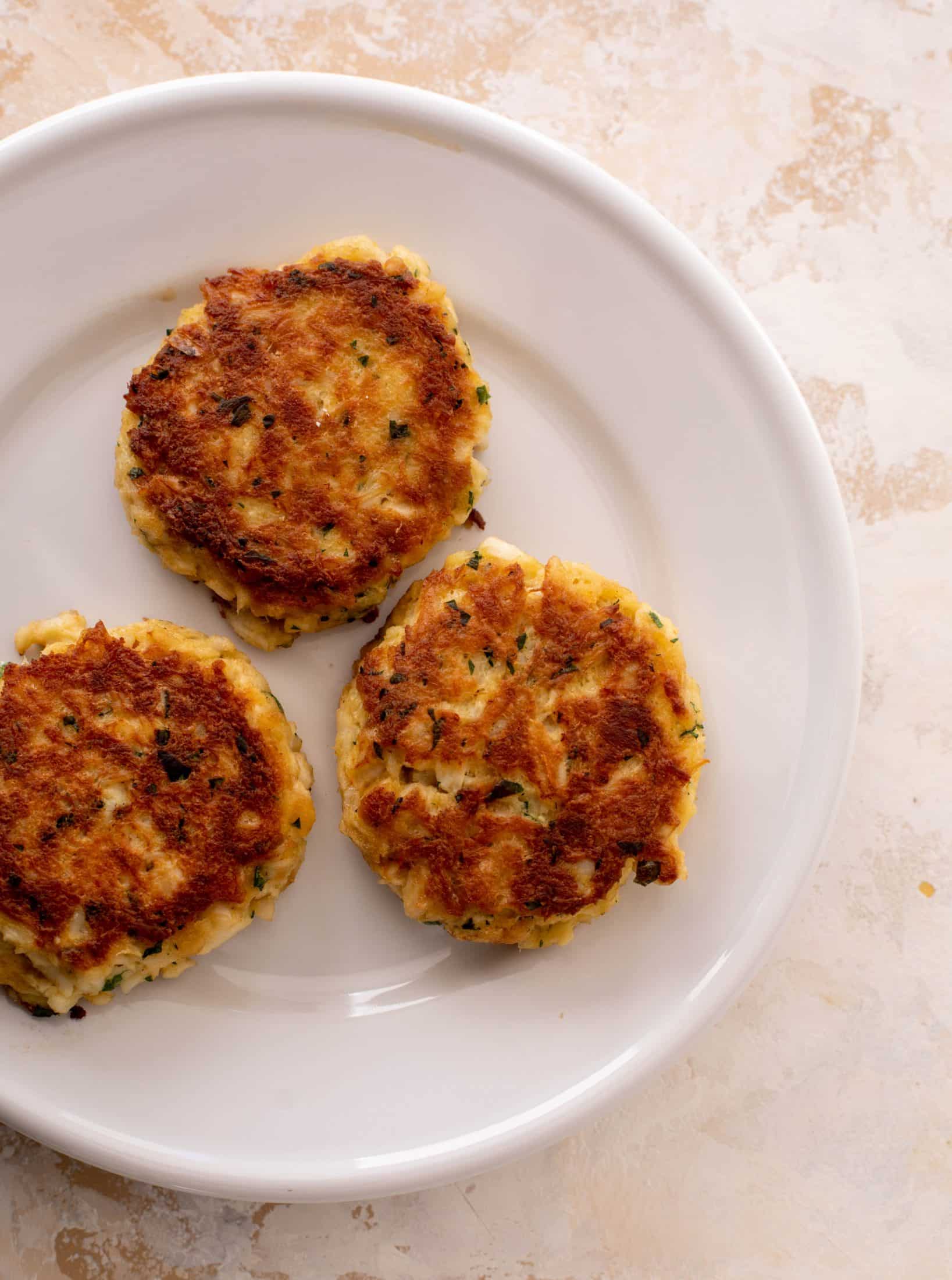 crab cake caesar with old bay croutons