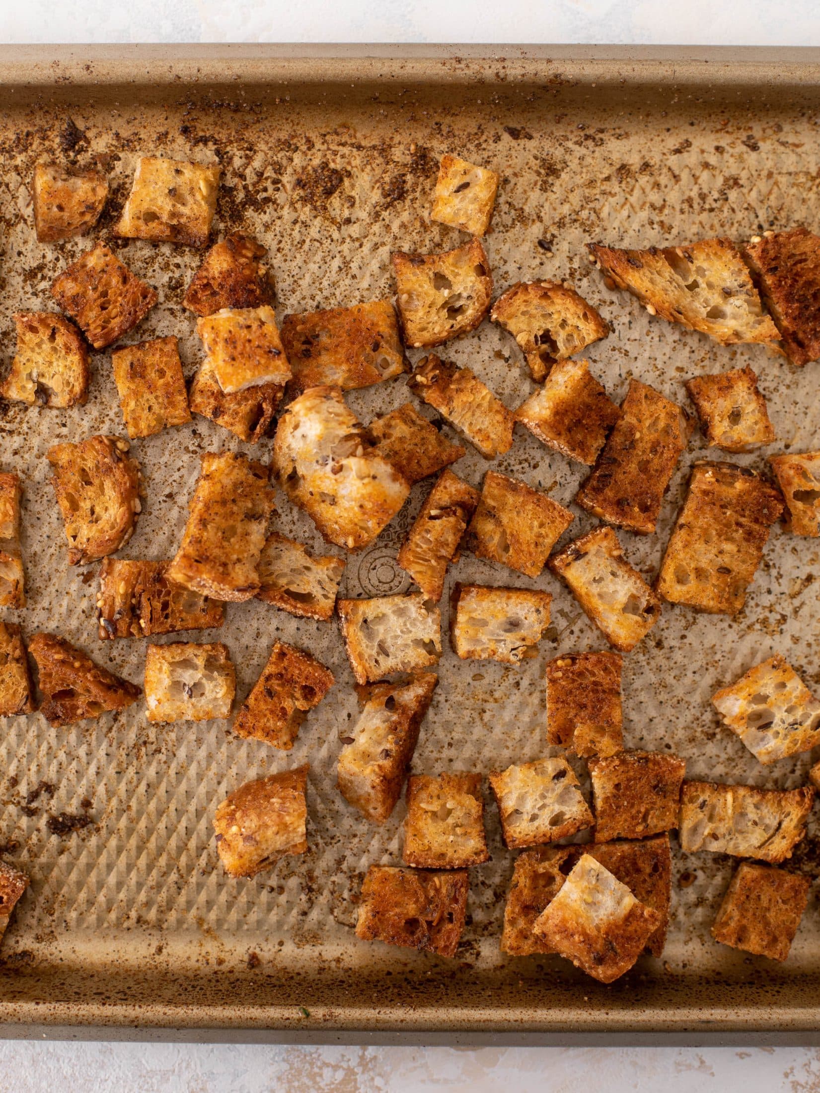 crab cake caesar with old bay croutons