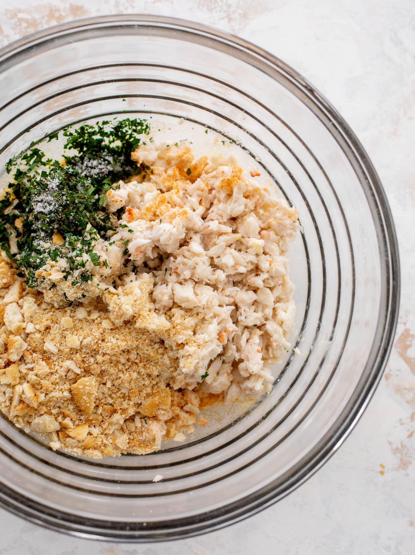 crab cake caesar with old bay croutons