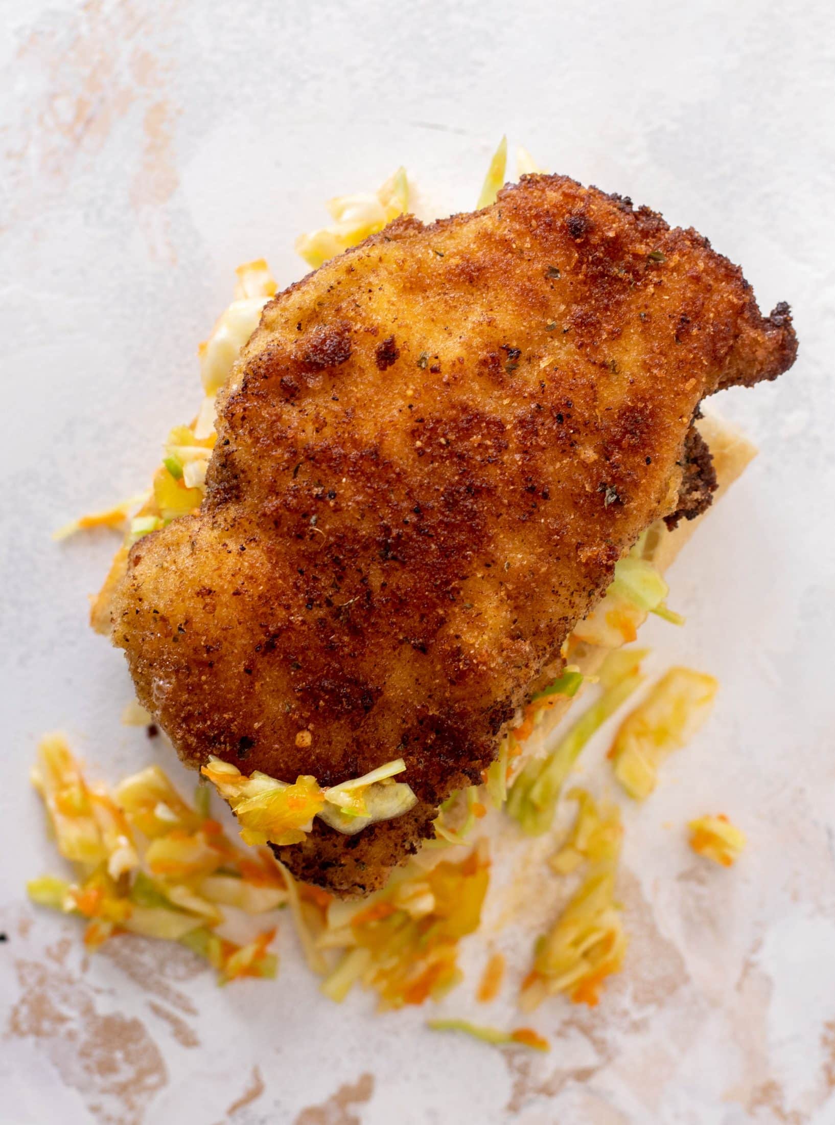 crispy fish sandwiches with chopped slaw