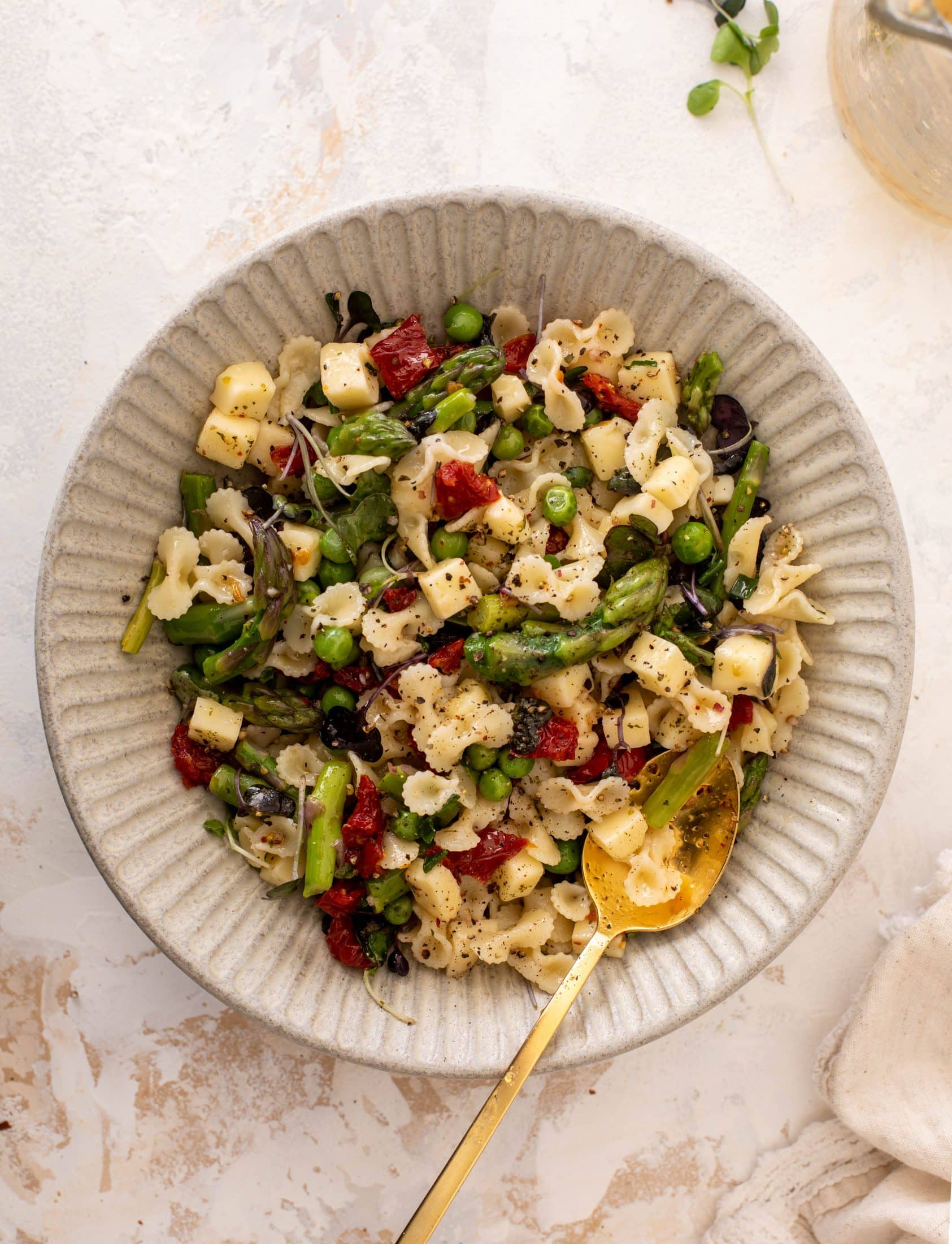 pasta chopped salad with sun dried tomato vinaigrette